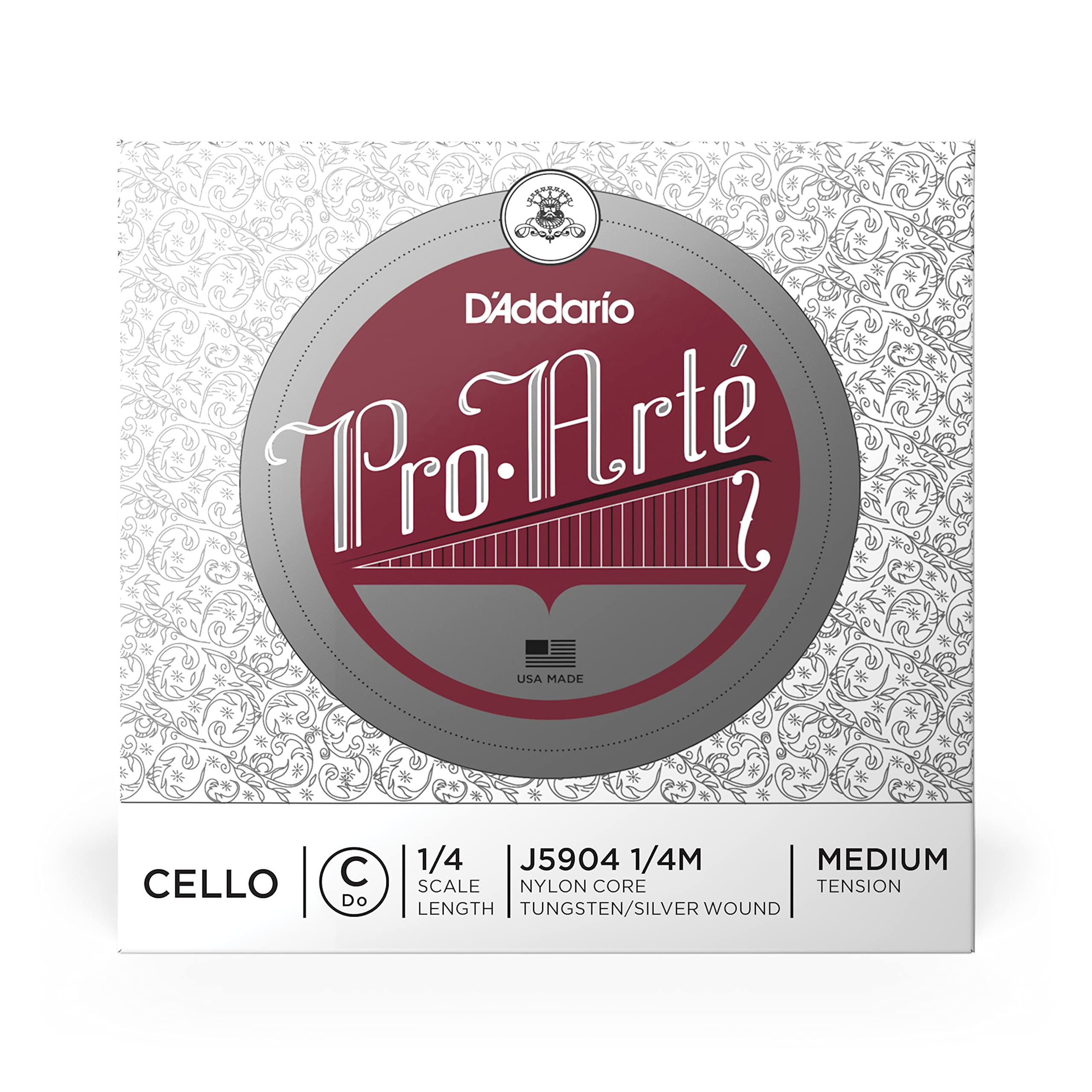 D'Addario Pro-Arte Cello C String - 1/4 Scale Medium Tension for Student & Professional Cellists - Perfect for Practice, Performances & Orchestral Playing