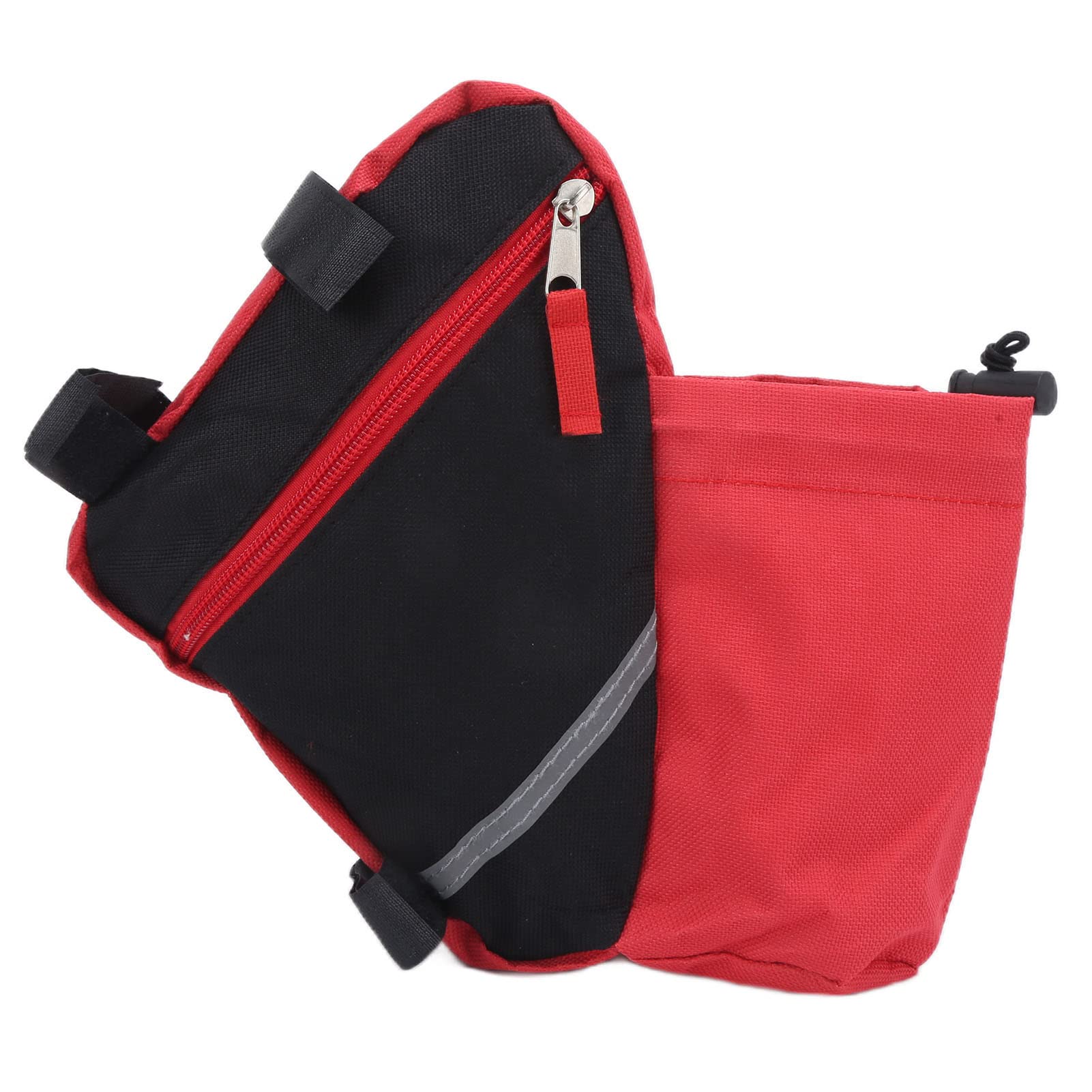 Durable Nylon Bike Triangle Water Bottle Pouch - Easy Install Bicycle Frame Bag for Small Items & Hydration Storage (Red) | Perfect for Mountain Biking, Road Cycling & Commuting