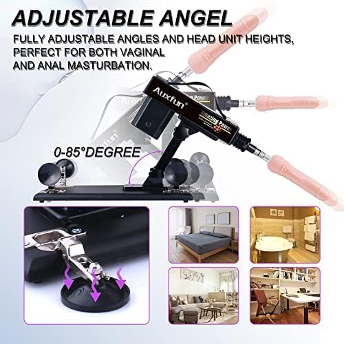 AUXFUN Thrusting Sex Machine with 7 Attachments & Suction Cup - Powerful Dildo Fuck Machine for Women & Couples - Includes 3 XLR Connectors - Perfect for Solo Play, Couples Bonding & BDSM Exploration