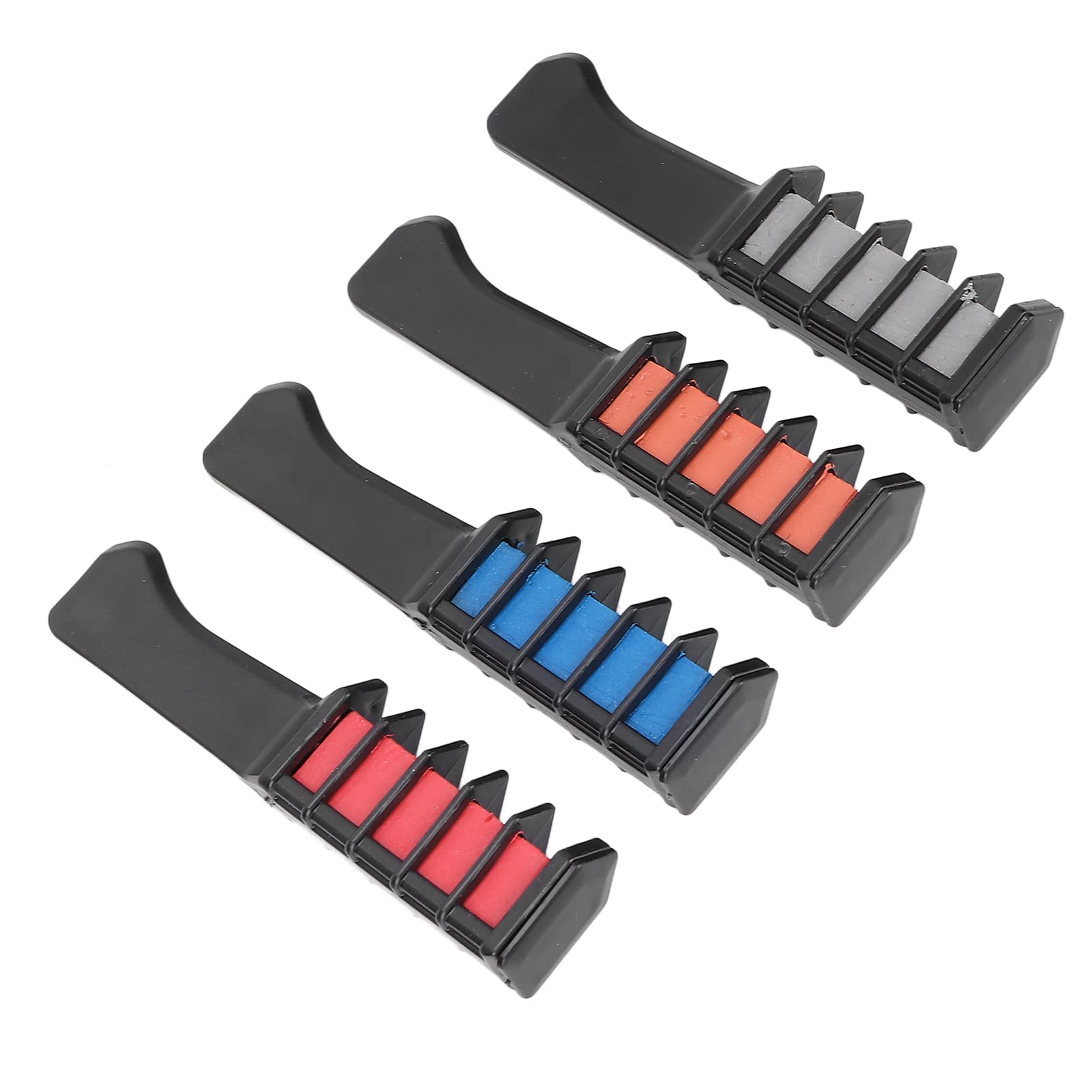 Aoutecen Temporary Hair Chalk Set - 4 Pack Non-Toxic Hair Color Sticks (Orange, Gray, Rose Red, Blue) for Parties, Halloween, Cosplay & Festive Events - Safe & Washable Hair Dye for Kids & Adults