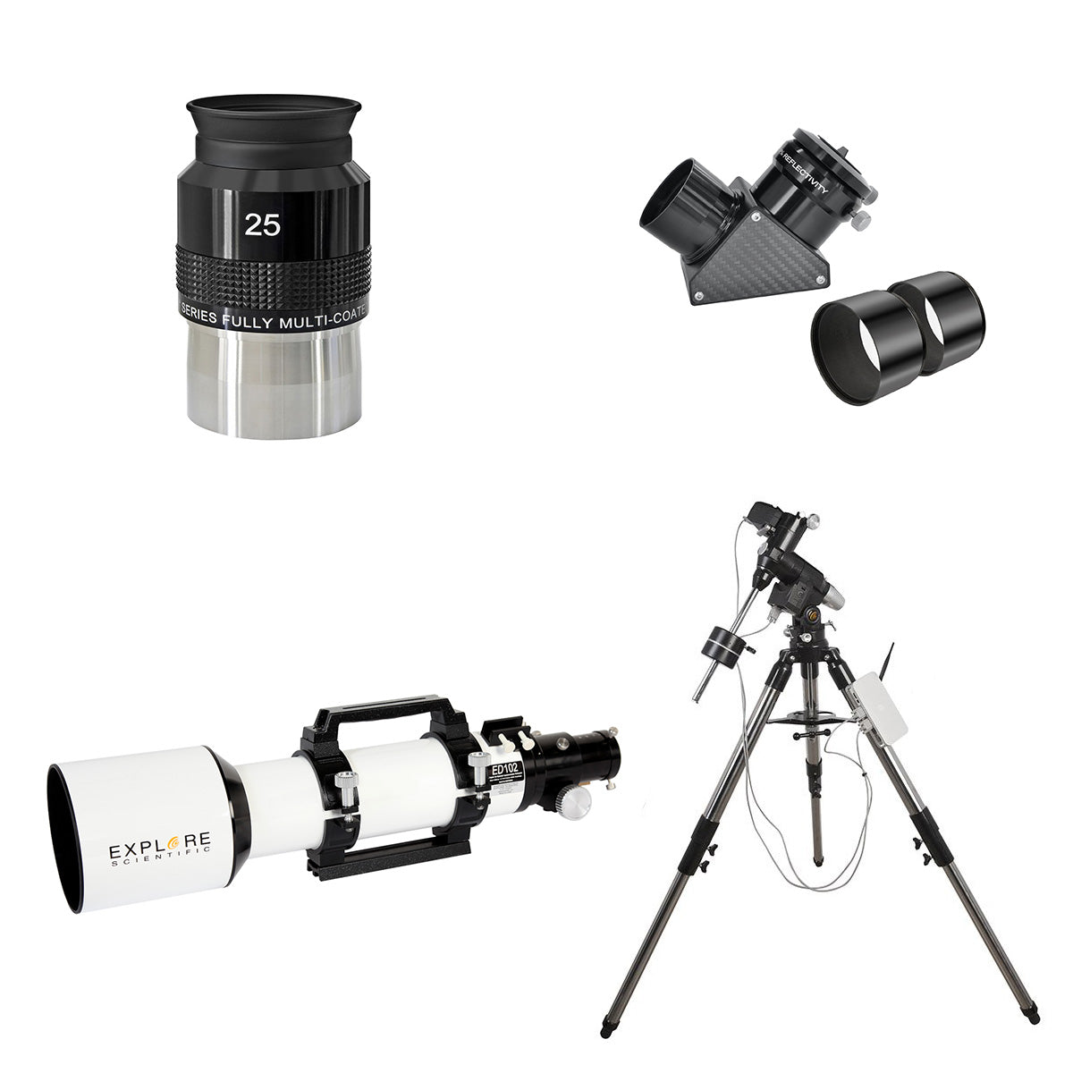 Explore Scientific ED102 Triplet Apochromatic Refractor Telescope with EXOS2 PMC-Eight Equatorial GOTO Mount - Perfect for Astrophotography & Stargazing Adventures