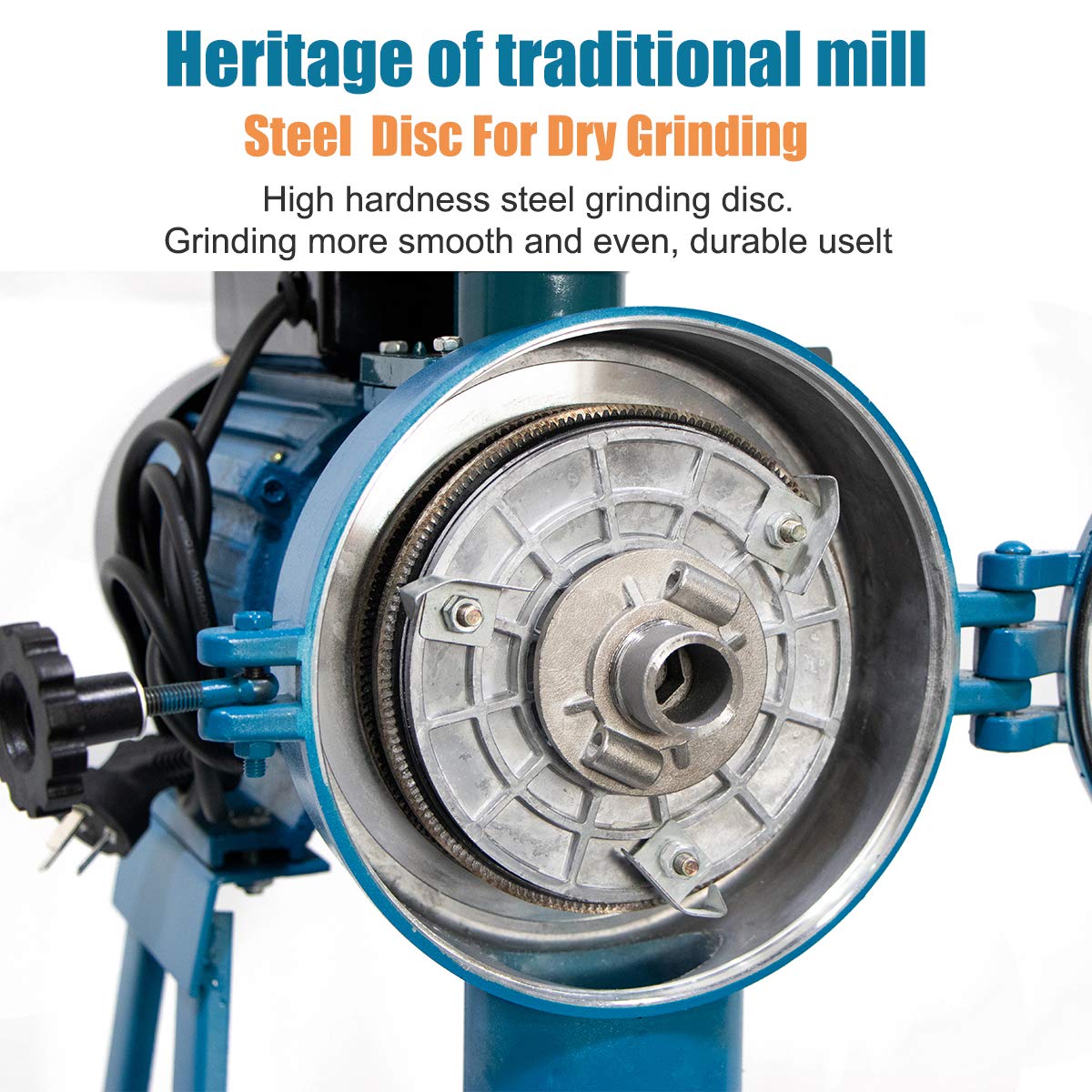 Commercial 3000W Electric Corn Mill Grinder - Heavy Duty Wet & Dry Grain Grinder for Corn, Wheat, Coffee, Cereals - 110V Feed Machine with Funnel - Perfect for Bakeries, Farms & Home Kitchen Use