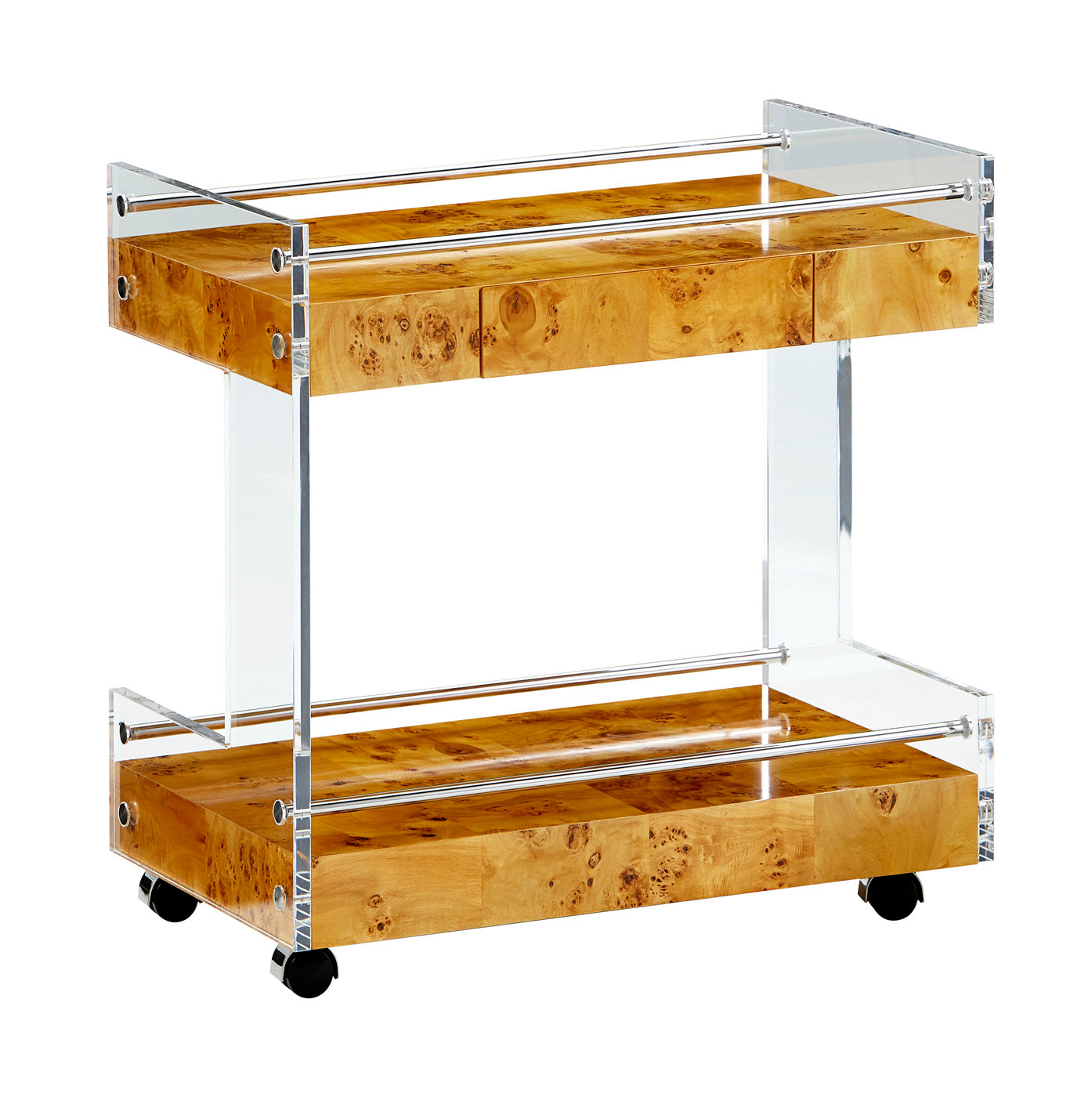 Bond Bar Cart - Premium Rolling Serving Cart with Wheels for Home, Office, or Outdoor Entertaining - Perfect for Cocktails, Wine, and Party Hosting