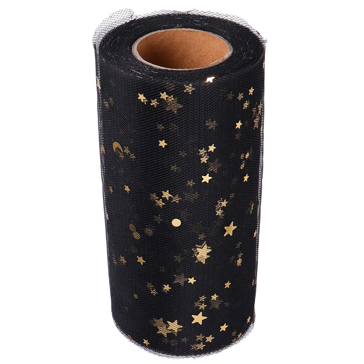 EXCEART Black Mesh Glitter Sequin Tulle Fabric - Wedding, Christmas Party Tablecloth, Bulk Tulle Rolls for Table Decorations, Tutu Skirt Material, Flash Ribbon - Perfect for Wedding Centerpieces, Holiday Dinner Decor & DIY Craft Projects