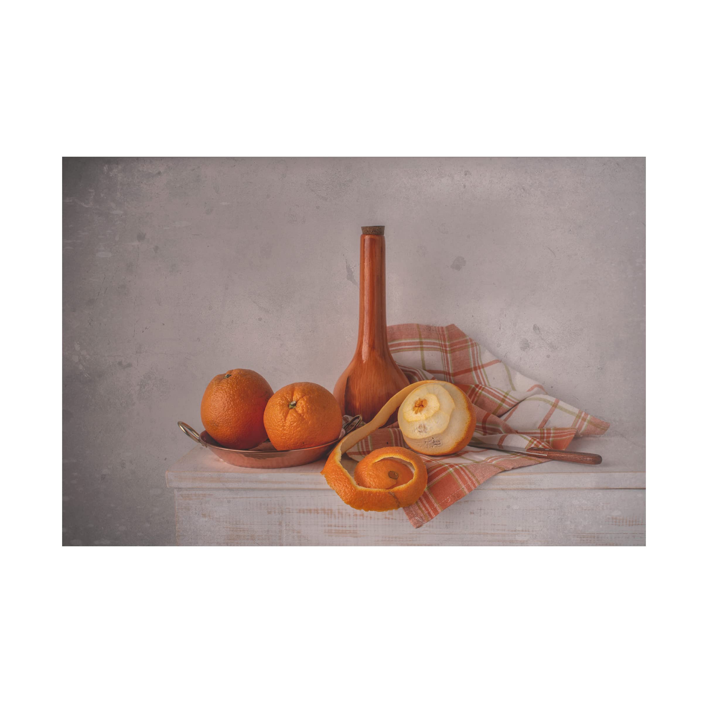 Trademark Fine Art 'Oranges' Canvas Wall Art Print by Margareth Perfoncio - Vibrant Fruit Still Life Painting for Kitchen, Dining Room & Home Decor