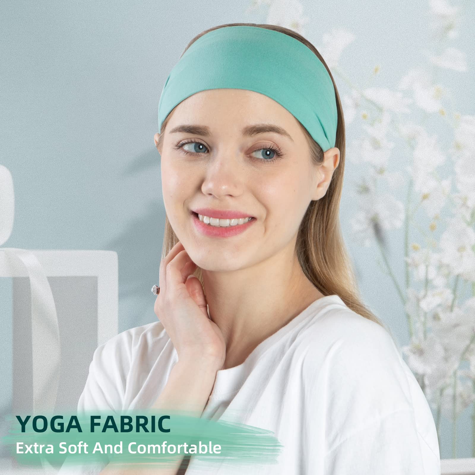 RITOPER Non-Slip Workout Headbands for Women - Super Soft Yoga & Running Headbands, Elastic Sweat-Resistant Hair Bands for Active Women (Great for Gym, Yoga, Running & Sports)