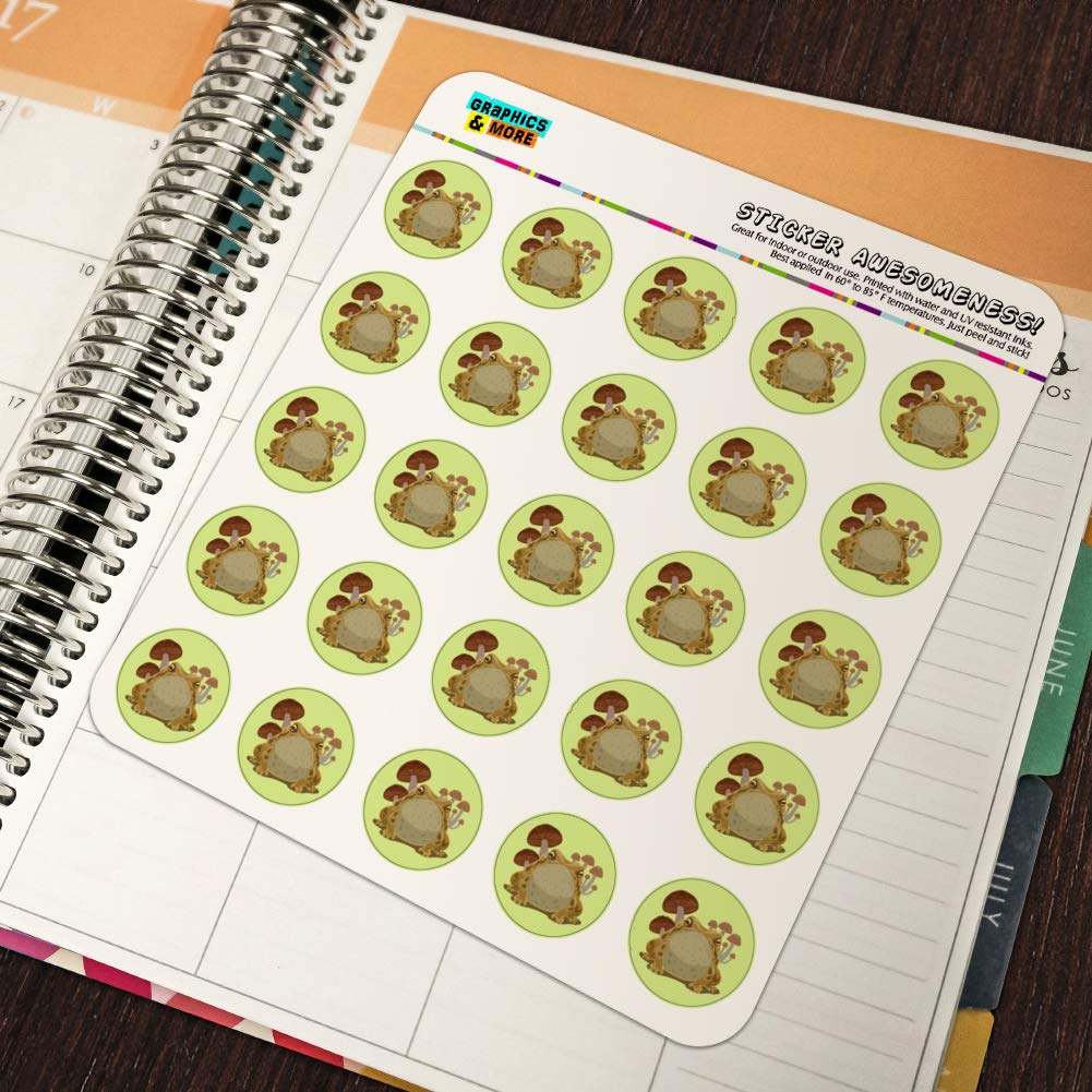 1 Inch Cute Toad Sitting on Mushroom Clear Stickers for Planner, Calendar, Scrapbooking & DIY Crafts - Perfect for Bullet Journals, Card Making & Gift Decorations