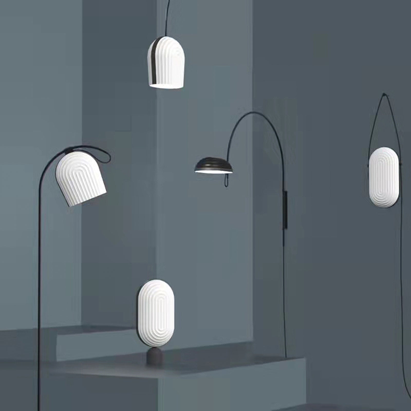 Modern Arc Pendant Lamp - Adjustable Hanging Light Fixture for Kitchen Island, Dining Table & Living Room Decor | Industrial Style Lighting for Home & Office