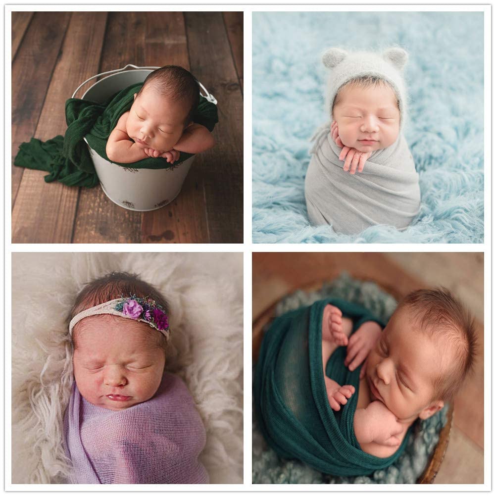 Soft Stretch Knitted Baby Photo Blanket Wrap - Newborn Photography Props for Boys & Girls | Perfect for Newborn Shoots, Christening & Family Portraits