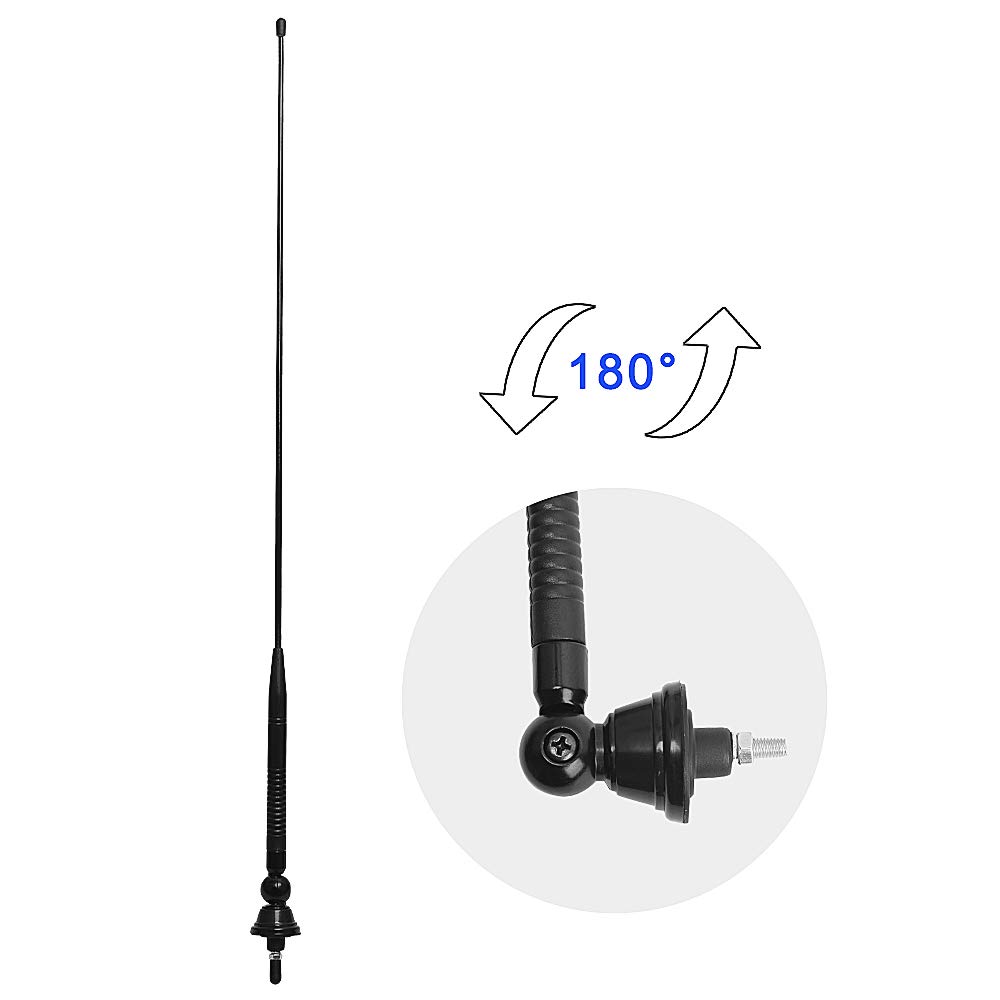 ASOOLL 26.5 Inch Black Marine Boat Antenna - FM/AM Radio Aerial for Car, ATV, UTV, Yacht, Tractor & RV - Perfect for Marine Communication, Off-Road Adventures & Road Trips
