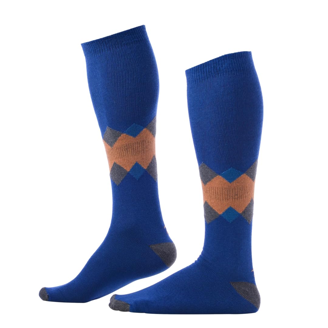 Premium Men's Over the Calf Dress Socks (3-Pack) - Soft Cotton Long Socks That Stay Up 12+ Hours - Ideal for Business, Office & Formal Occasions