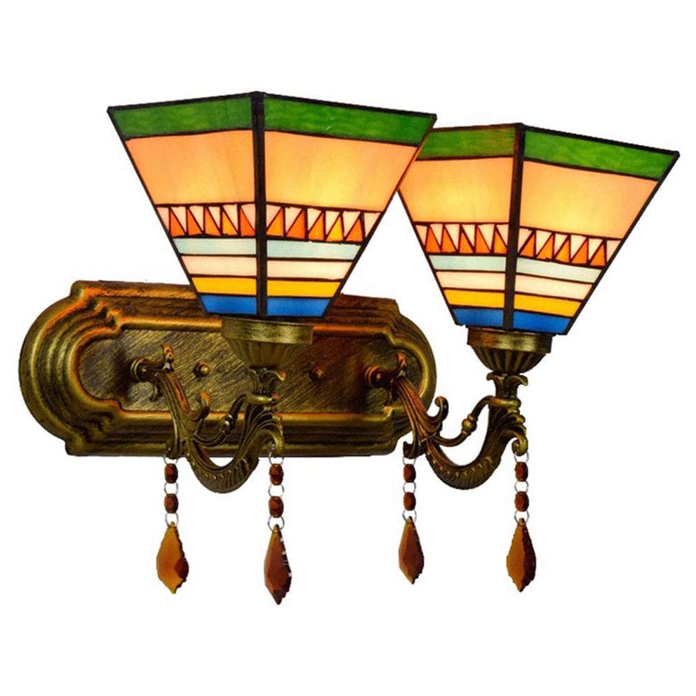 Vintage Tiffany Style E27 Parrot Wall Lamp - 36cm Bathroom Mirror Lighting, Decorative Night Light for Bathroom, Bedroom & Hallway Decor