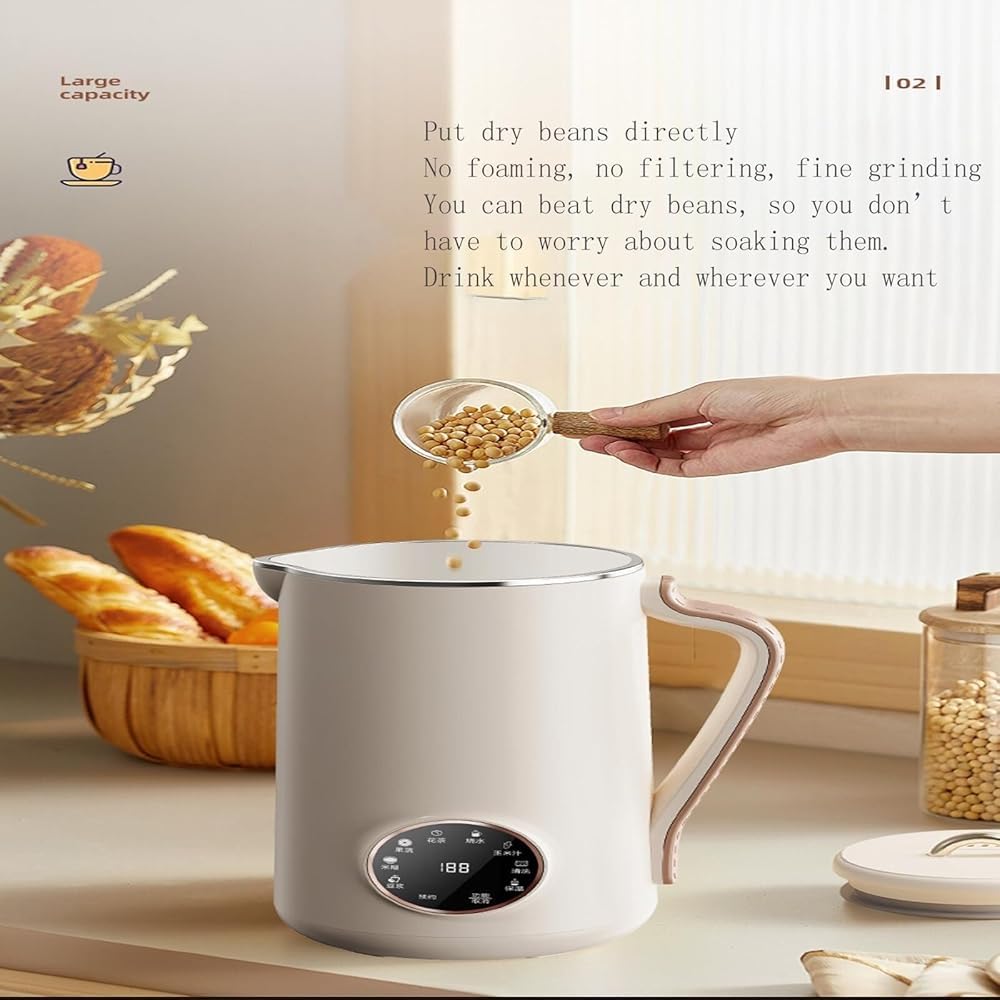 8-in-1 Nut Milk Maker Machine for Homemade Almond, Oat, Coconut & Soy Milk - Automatic Plant-Based Non-Dairy Beverage Maker with Delay Start, Keep Warm & Boil Water Functions - Perfect for Vegan, Keto & Healthy Lifestyles