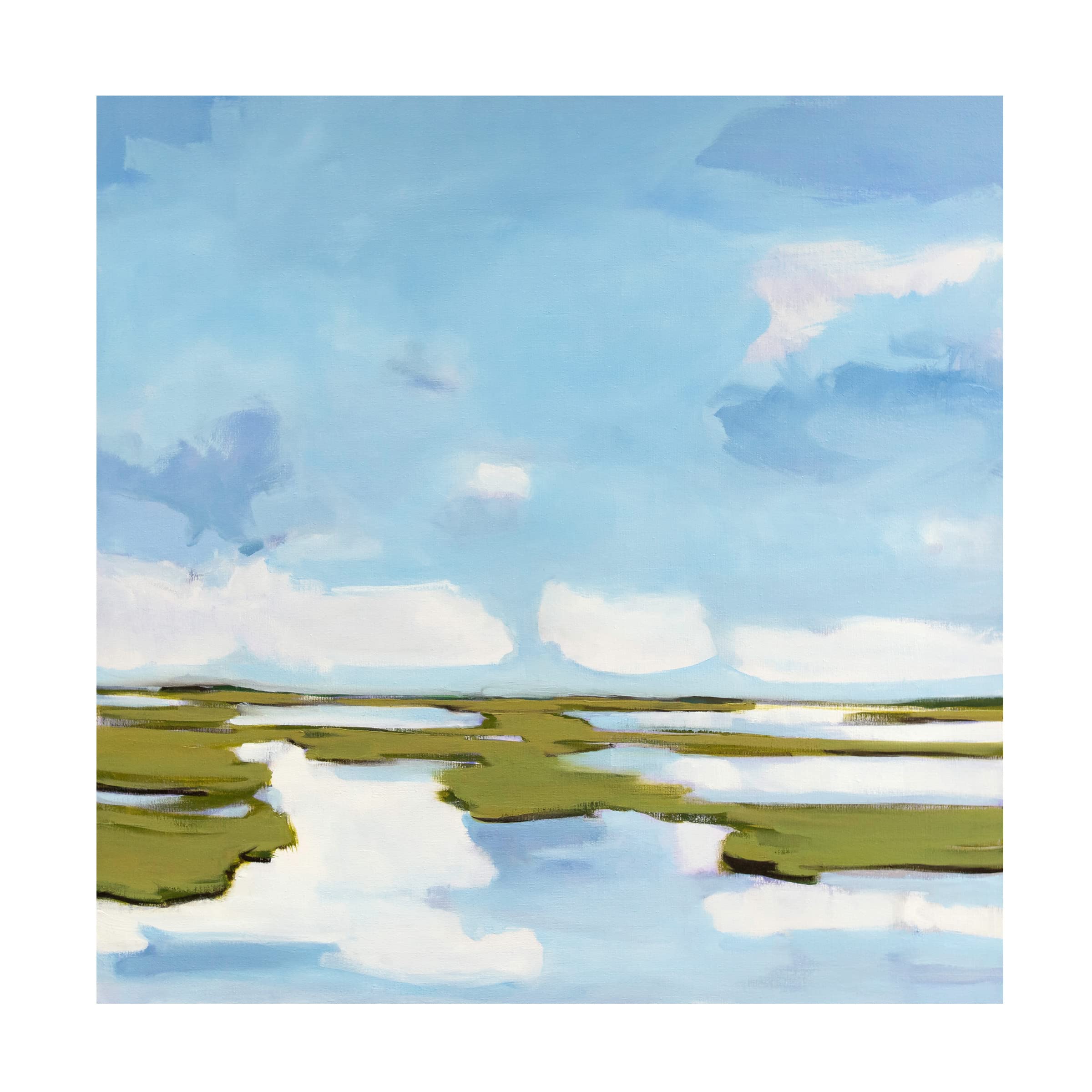 Stella Burggraaf 'Clouds Illusion' Canvas Wall Art Print - Modern Abstract Landscape Painting for Living Room, Bedroom & Office Decor