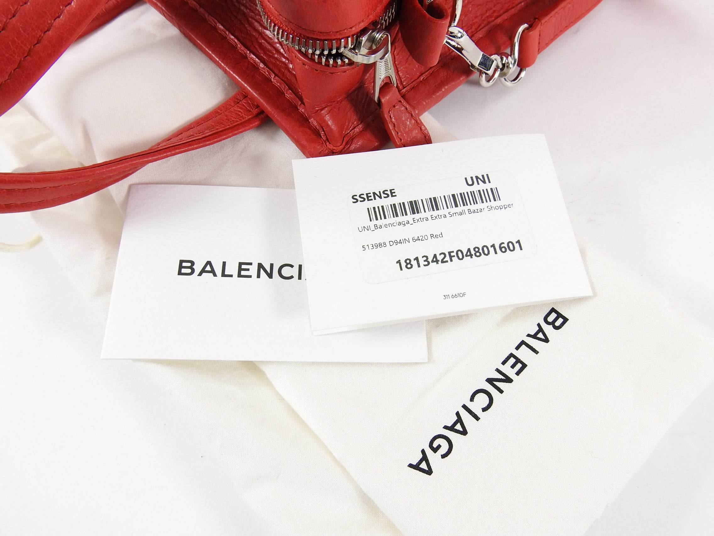 Balenciaga Red XXS Bazaar Crossbody Tote Bag for Women - Stylish Mini Shoulder Handbag for Daily Use, Travel & Shopping