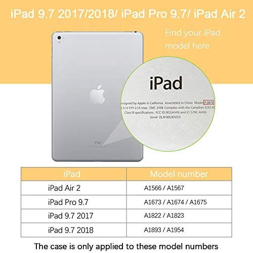 YINLAI Shockproof Protective Case for iPad 6th/5th Gen, iPad 9.7 Inch (2017/2018), iPad Pro 9.7 & iPad Air 2 - Space Purple | Women Girls Kids Friendly | Kickstand Feature | Models A1893/A1954/A1822/A1823 | Perfect for School, Travel & Home Use