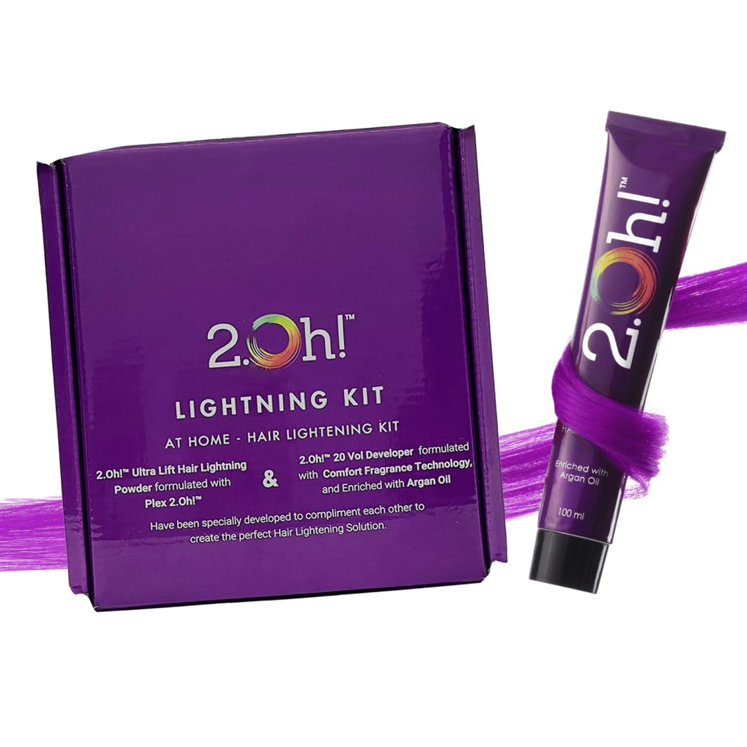 2.Oh! Italian Purple Hair Color DIY Kit - Semi-Permanent Hair Dye with Bleach & Plex for Women & Men | Lightening Kit with Argan Oil | Perfect for Salon-Quality Highlights at Home | Party, Cosplay & Fashion Looks