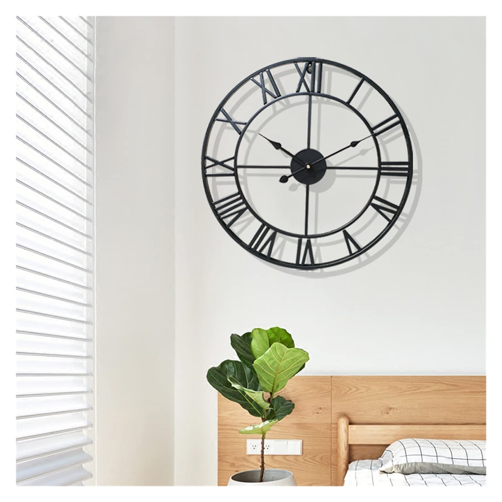 Stylish Round Wall Clock with Numerals - Indoor & Outdoor Decorative Hanging Clock for Home, Garden, Office (Brown) - Perfect for Living Room, Bedroom, Patio Decor