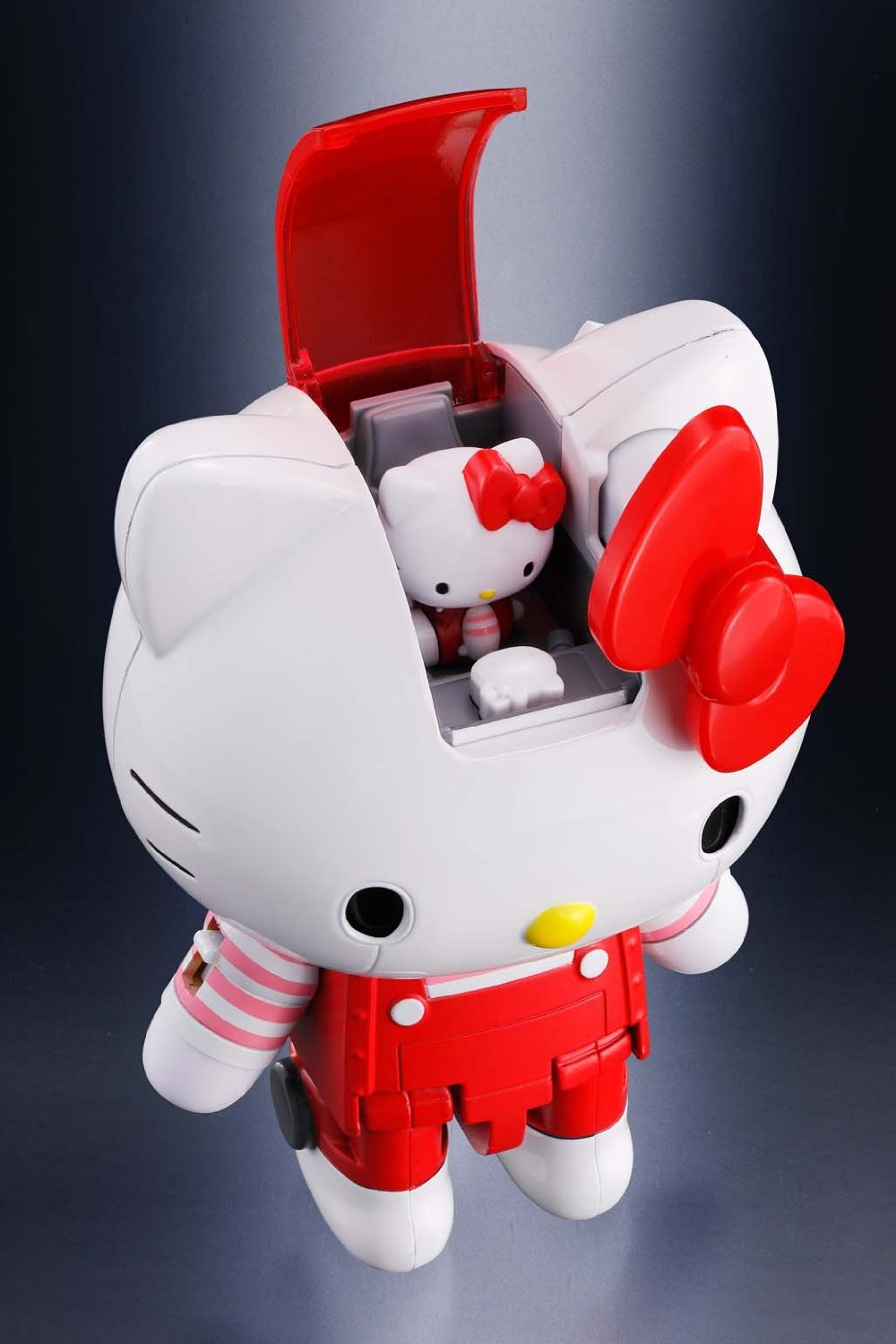 Chogokin Hello Kitty Red Stripe Version Collectible Action Figure - Perfect for Anime Fans, Kawaii Decor & Gift Giving