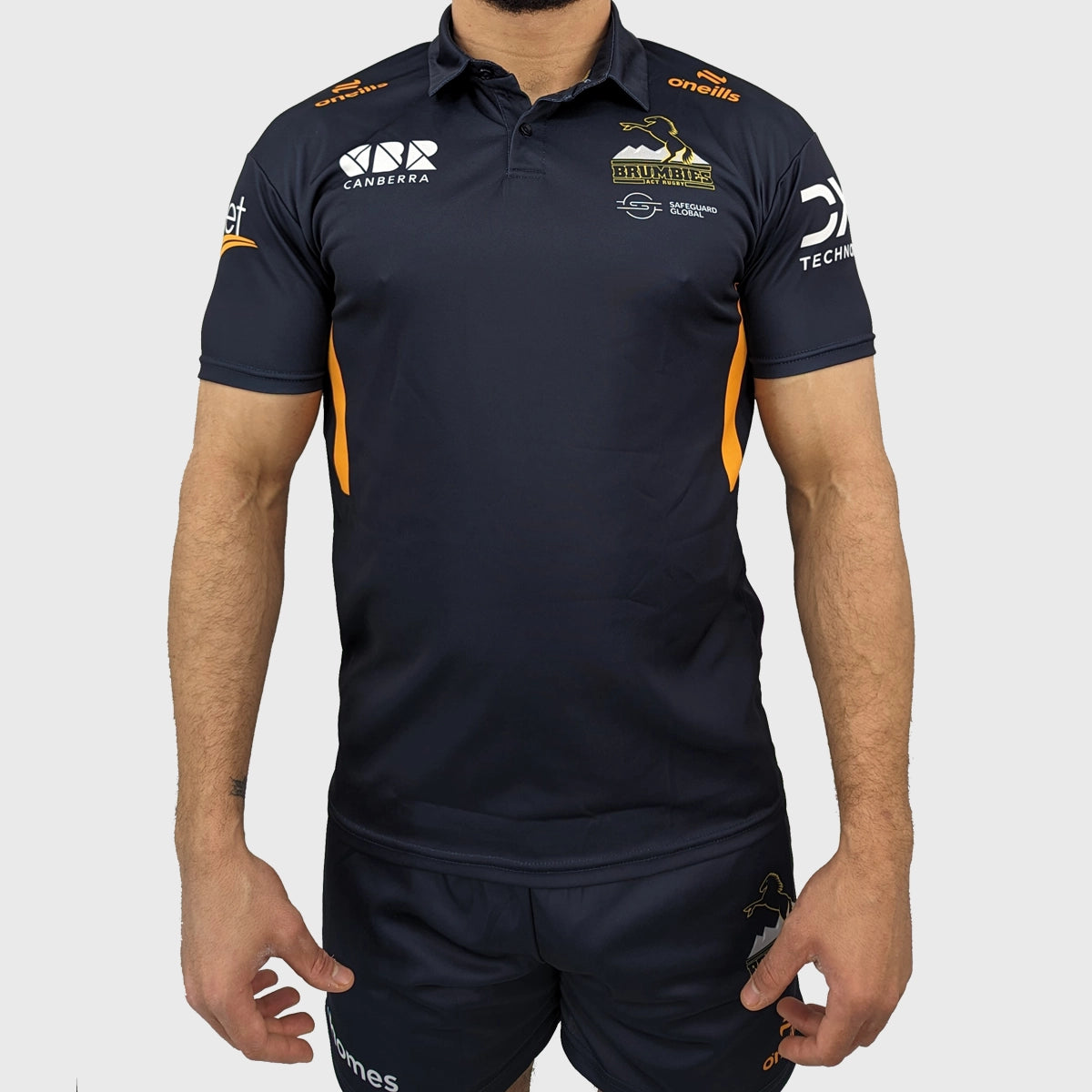 O'Neill's Brumbies Men's Media Polo Shirt - Breathable Quick-Dry Performance Shirt for Golf, Tennis & Casual Wear