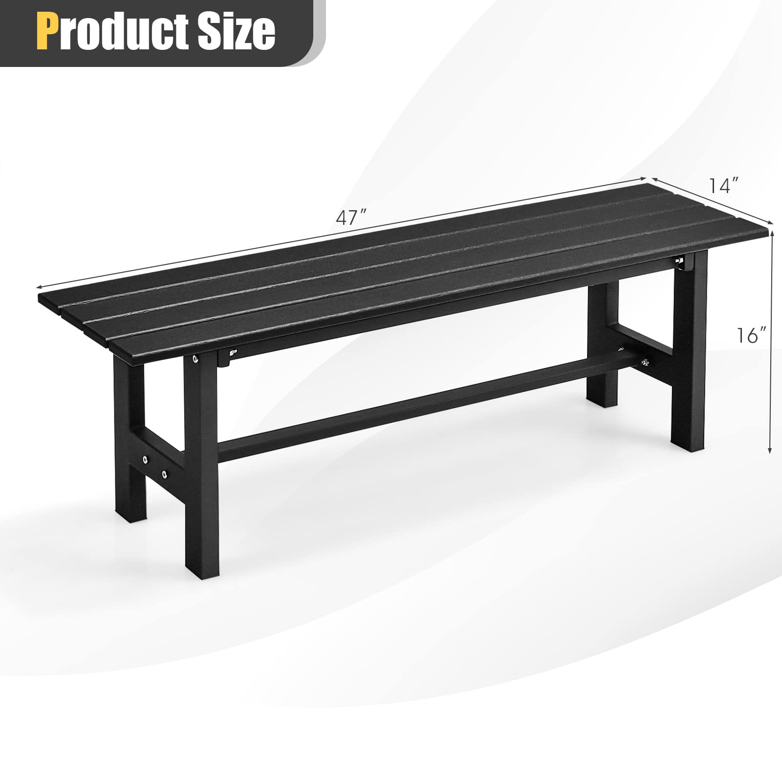 Giantex 2-Person Outdoor Bench Seat - 47