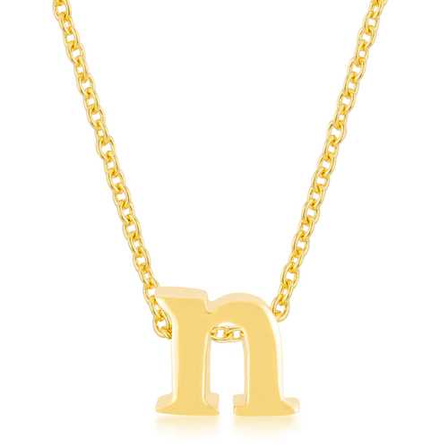 Golden Initial N Pendant Necklace for Women - Personalized Letter Jewelry Gift for Mom, Wife, Girlfriend - Elegant Layering Piece for Everyday Wear & Special Occasions
