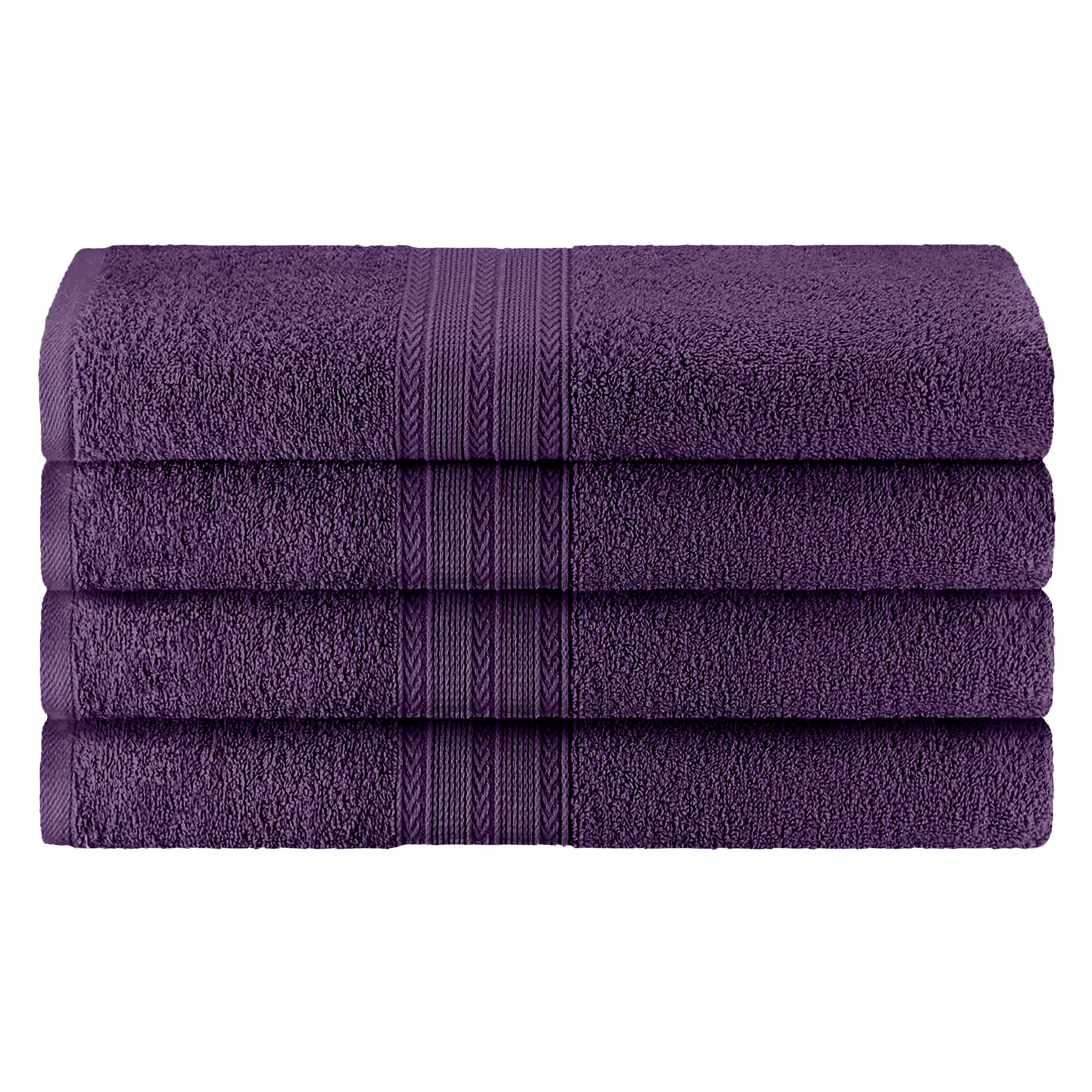 Premium 100% Cotton Eco-Friendly 4-Piece Bath Towel Set - Soft, Absorbent & Hypoallergenic - Perfect for Spa, Bathroom & Beach Use
