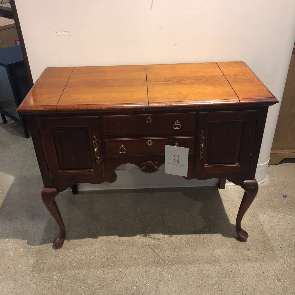 Vintage Wood Small Scale Lift Top Bar Buffet Sideboard - 40