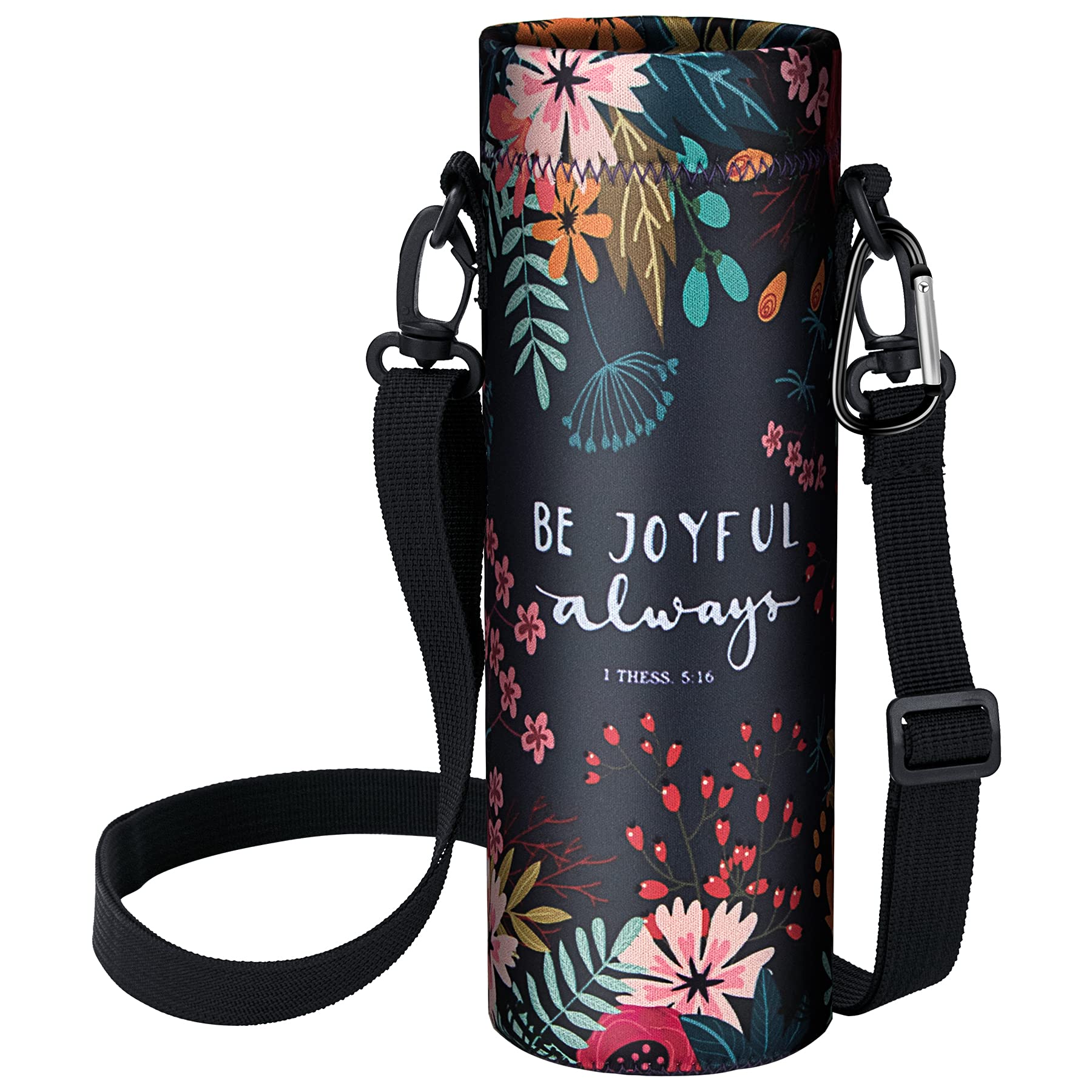 Aatacas Neoprene Water Bottle Holder - Adjustable Shoulder Strap for 1000ML Stainless Steel & Plastic Bottles - Printed Insulated Carrier Bag for Sports, Gym, Hiking & Outdoor Activities