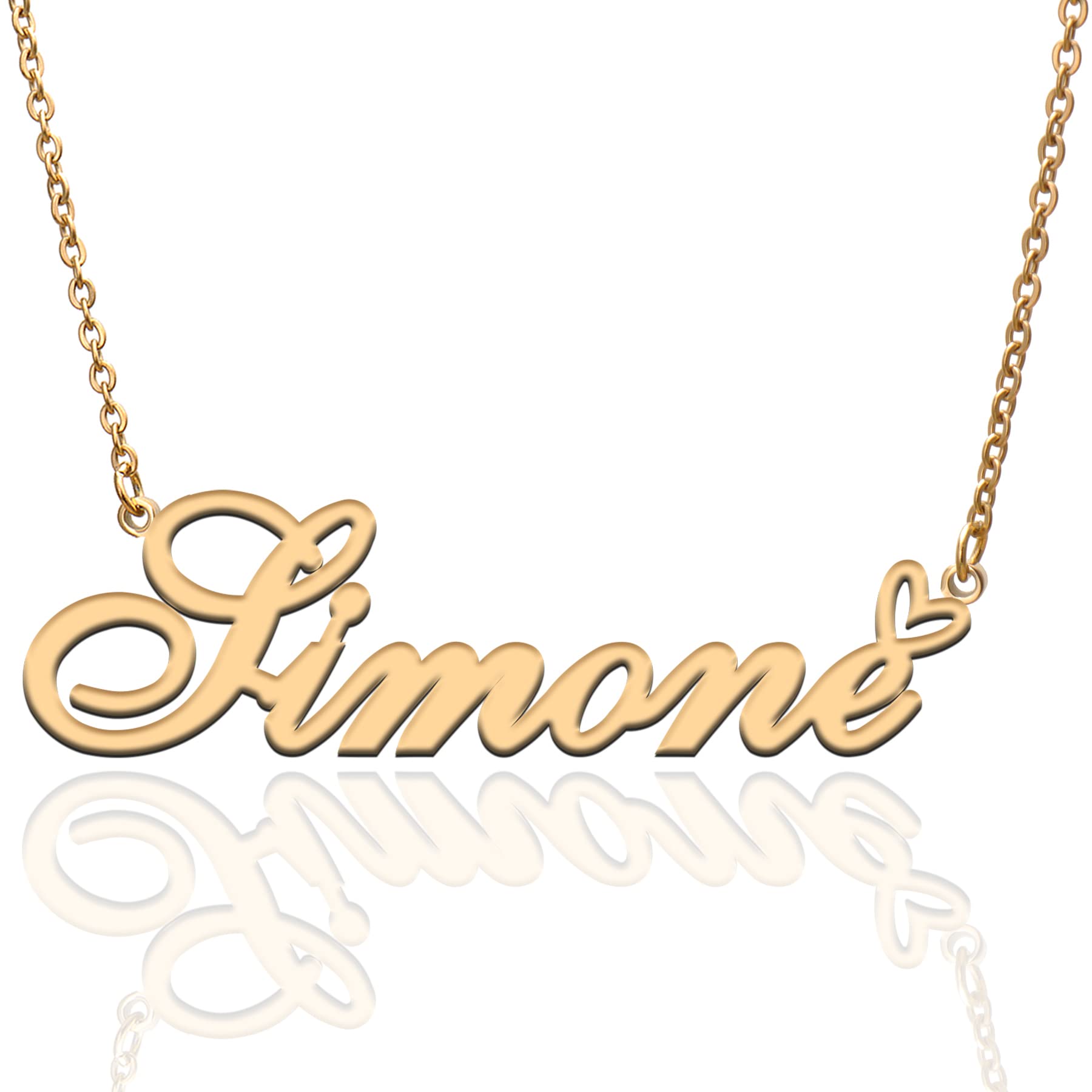 Personalized Name Necklace for Women - Custom Heart Pendant with Gold Plating | Unique Gift for Her, Mom, Daughter, or Friend | Perfect for Christmas, Birthday, Anniversary & Special Occasions | Elegant Fashion Jewelry for Everyday Wear & Date Nights