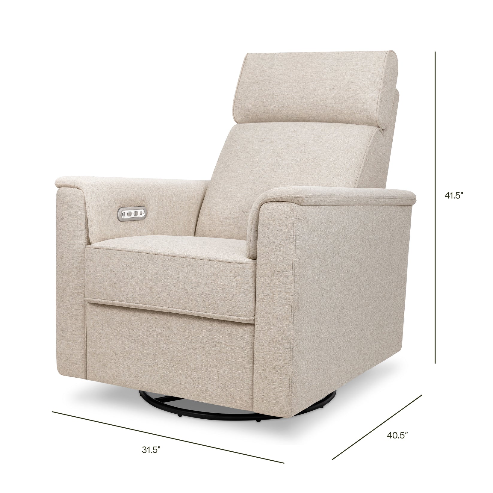 Monogram by Namesake Willa Power Recliner with Adjustable Headrest - Performance Beach Eco Weave Fabric - Modern Living Room Furniture for Relaxation & Entertainment
