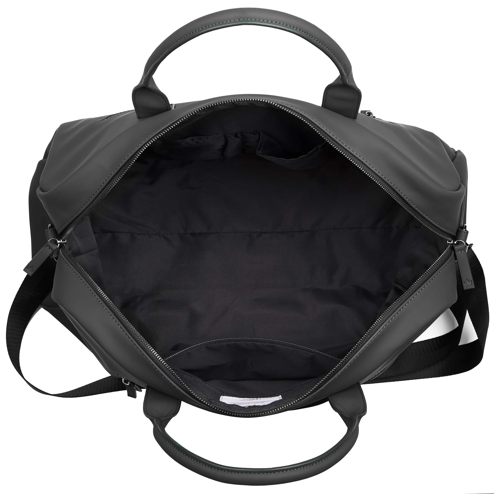 The Friendly Swede Weekender Travel Bag for Men & Women - 35L Vegan PU Duffle Bag, Carry-On Hand Luggage - Black Matte - Perfect for Gym, Weekend Trips & Business Travel