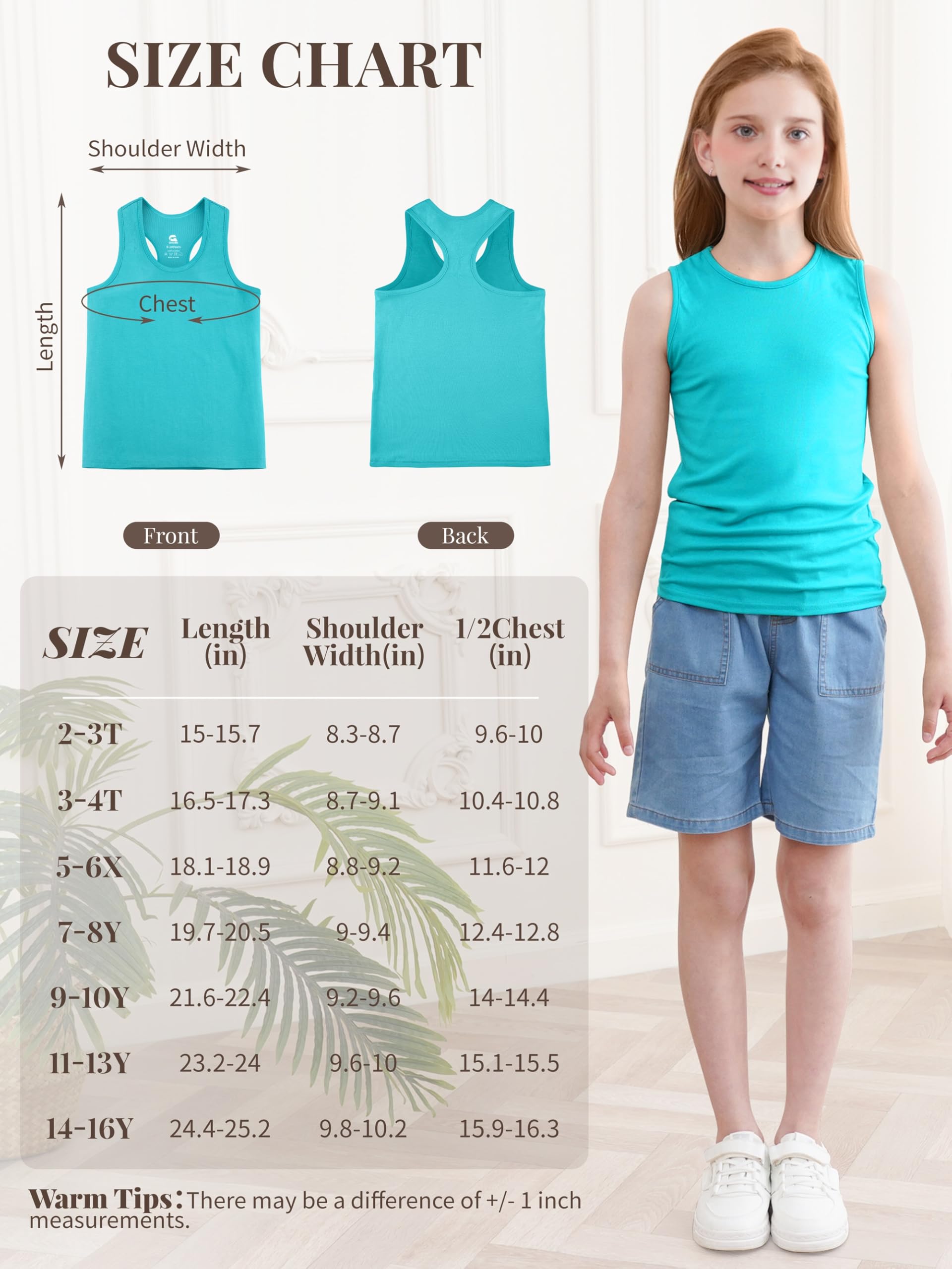 4 Pack Girls Tank Tops - Sleeveless Cotton Racerback Undershirts for Dance, Gymnastics & Ballet | Soft Breathable Crop Tops for Kids & Teens | Perfect for Sports, Practice & Summer Outfits