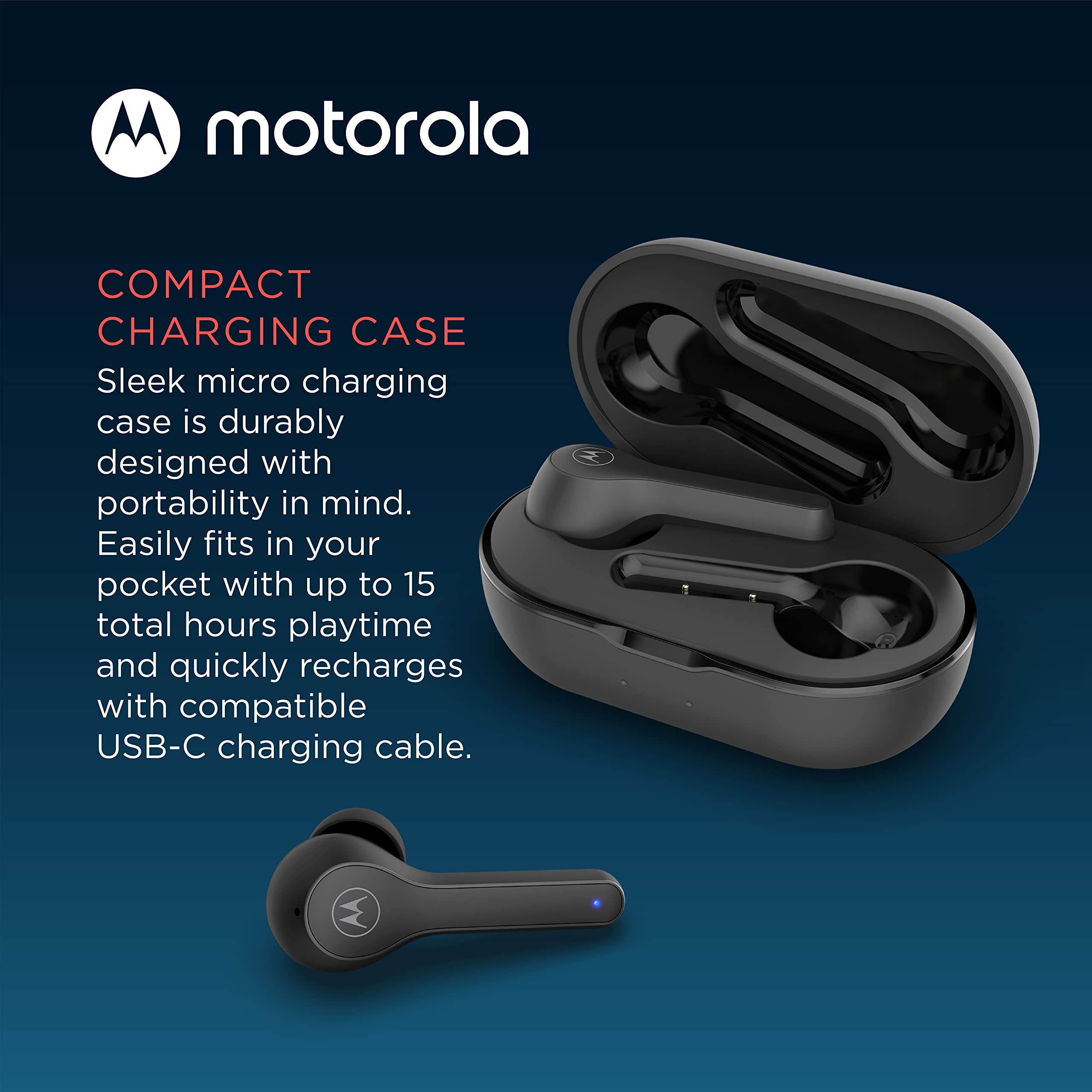 Motorola Moto Buds 085 Wireless Earbuds - IPX5 Waterproof, Deep Bass, Touch Control for Sports & Workouts