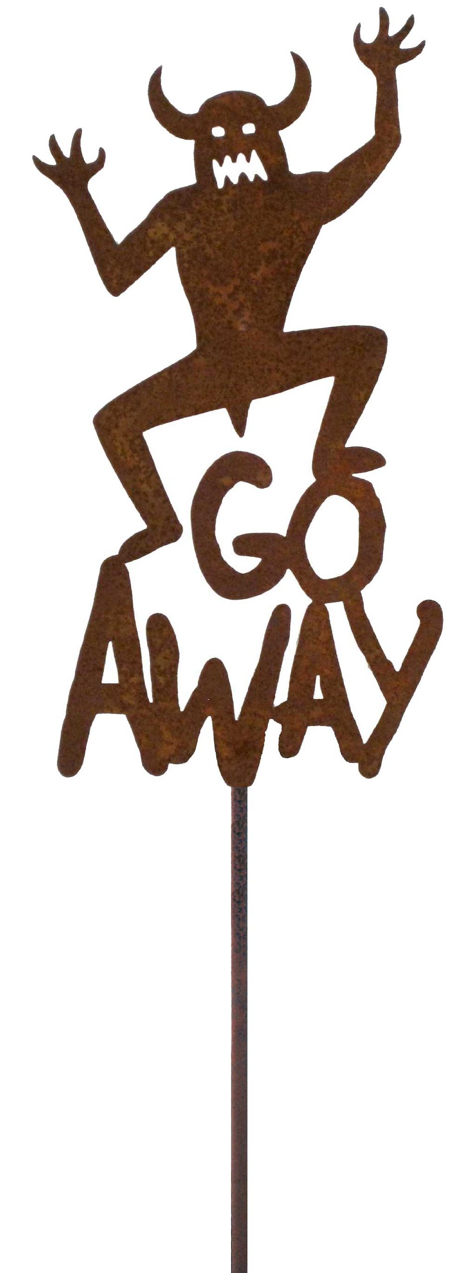 Go Away Steel Yard and Garden Sign - Funny Outdoor Decor for Patio, Lawn & Garden - Perfect for Home, Farmhouse, or Backyard