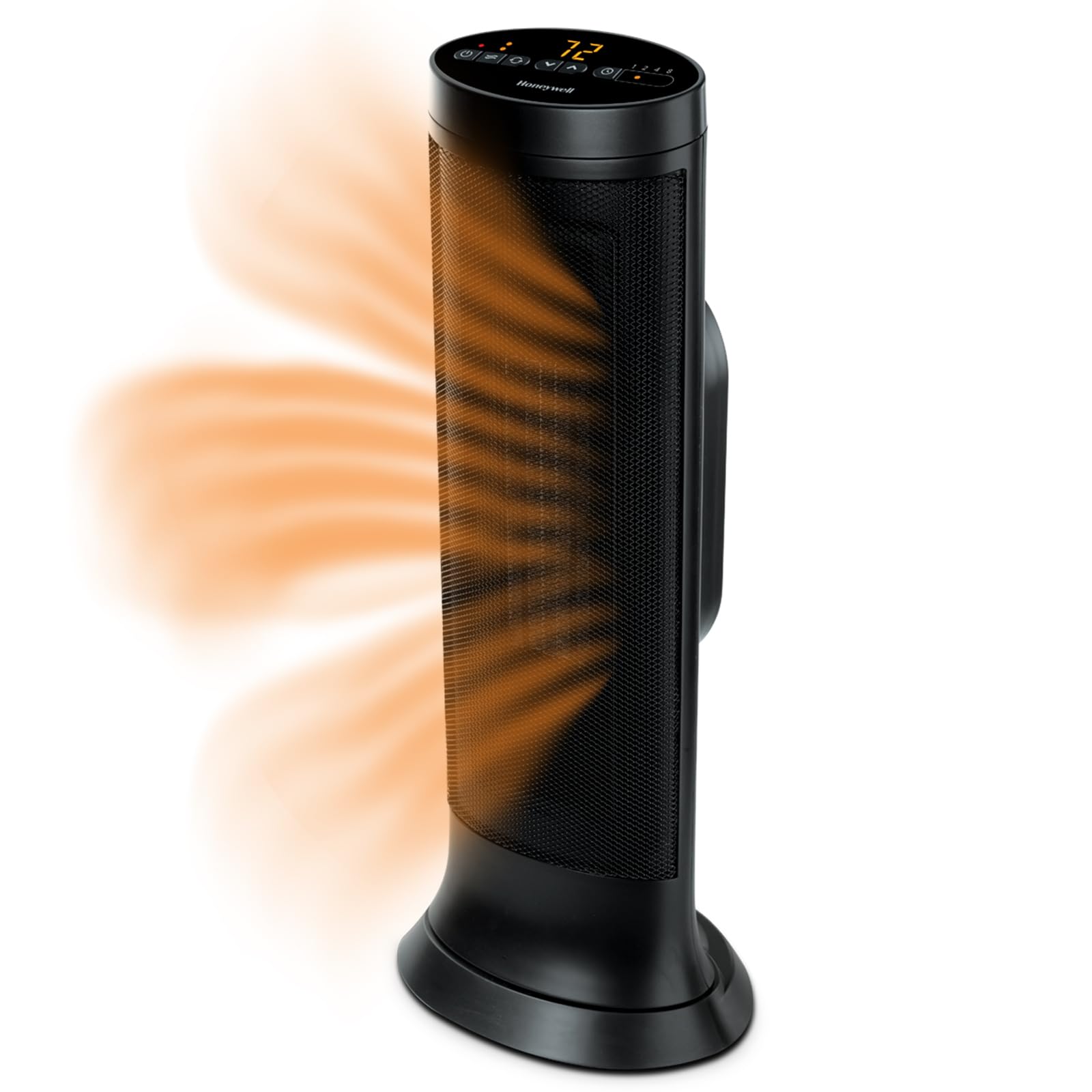 Honeywell Slim Ceramic Tower Heater for Large Rooms - Black Space Heater with 2 Heat Settings & Overheat Protection - Perfect for Bedroom, Office, Living Room Heating