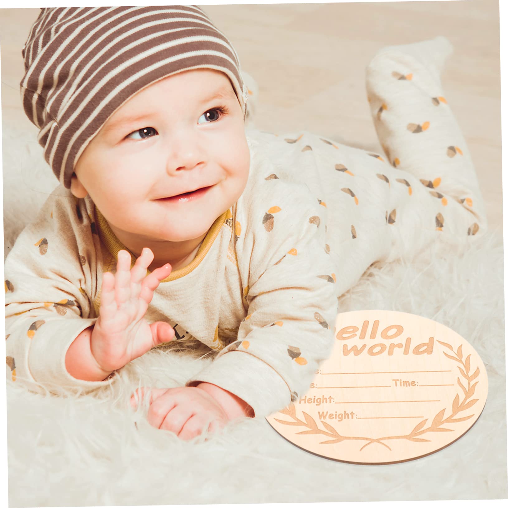 BESTonZON 3-Piece Wooden Baby Milestone Cards Set - Newborn Name Signs & Growth Record Keepsake - Perfect for Baby Showers, First Birthday Gifts, and Monthly Photo Props
