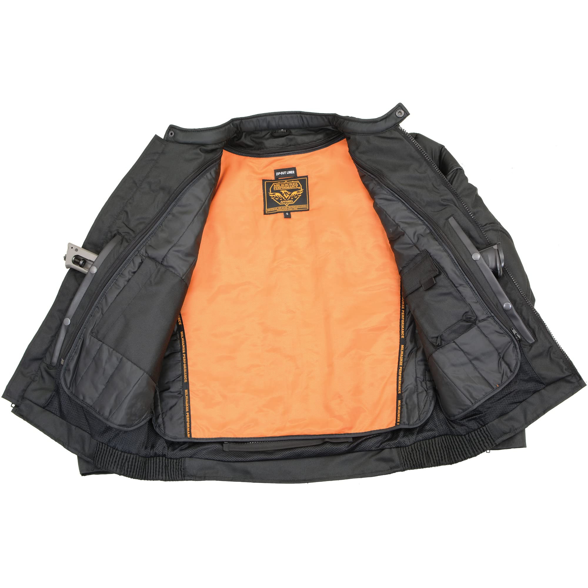 Milwaukee Leather Men's High Visibility Reflective Vented Textile Jacket MPM1740 - Safety Motorcycle Riding Gear for Night & Low Light Conditions