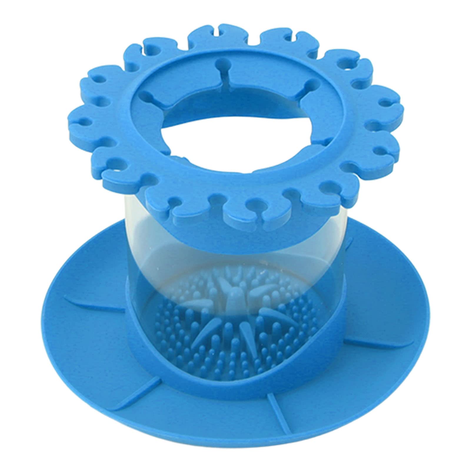 Fdit Makeup Brush Cleaner & Holder - Detachable Round Brush Organizer with Drainable Design for Paint Pens & Cosmetics | Perfect for Home, Dorm, Salon & Makeup Studio (Blue)
