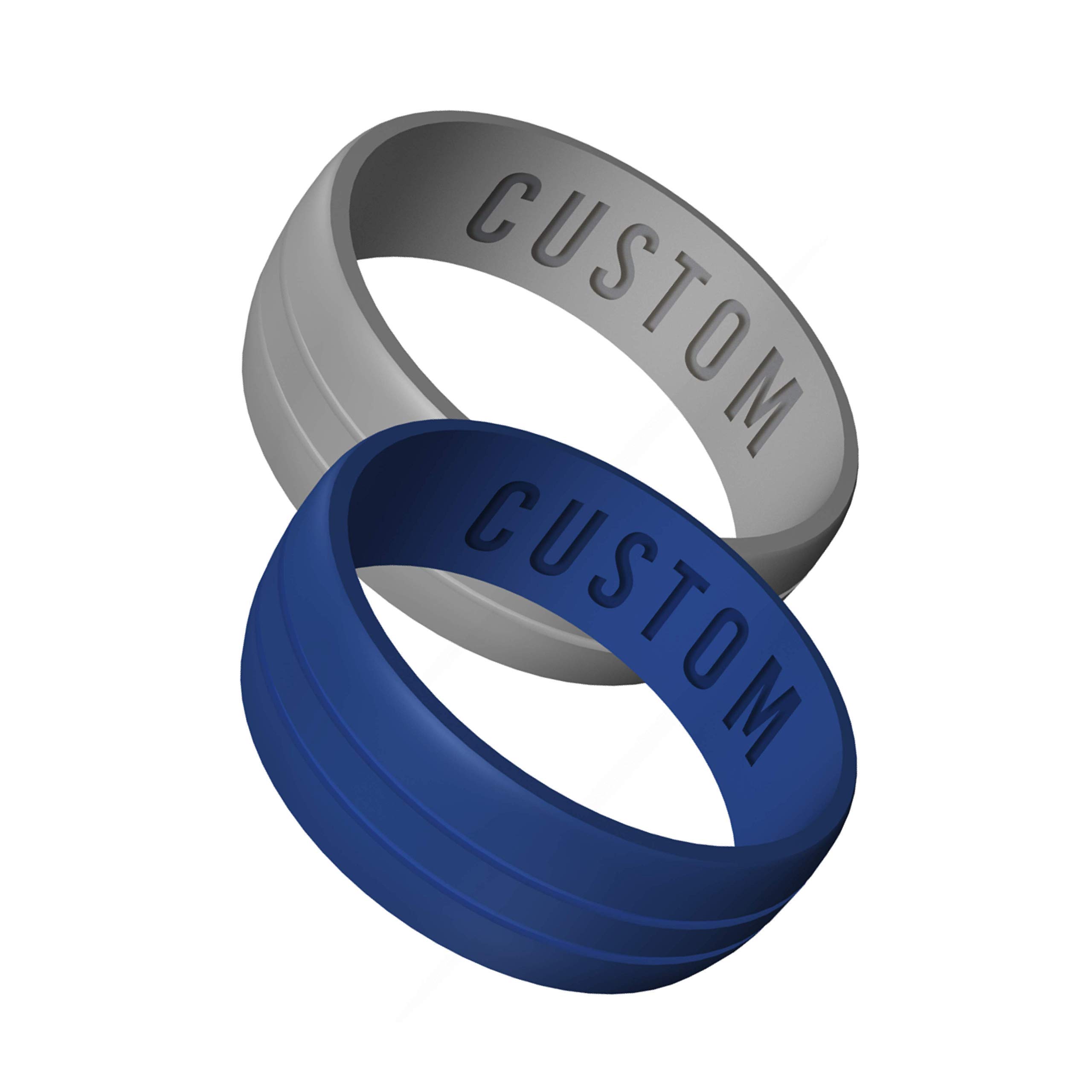 Custom Engraved Silicone Wedding Bands for Men & Women - Personalized Rubber Engagement Rings for Couples - Perfect for Active Lifestyles, Gym Workouts, Travel & Outdoor Adventures