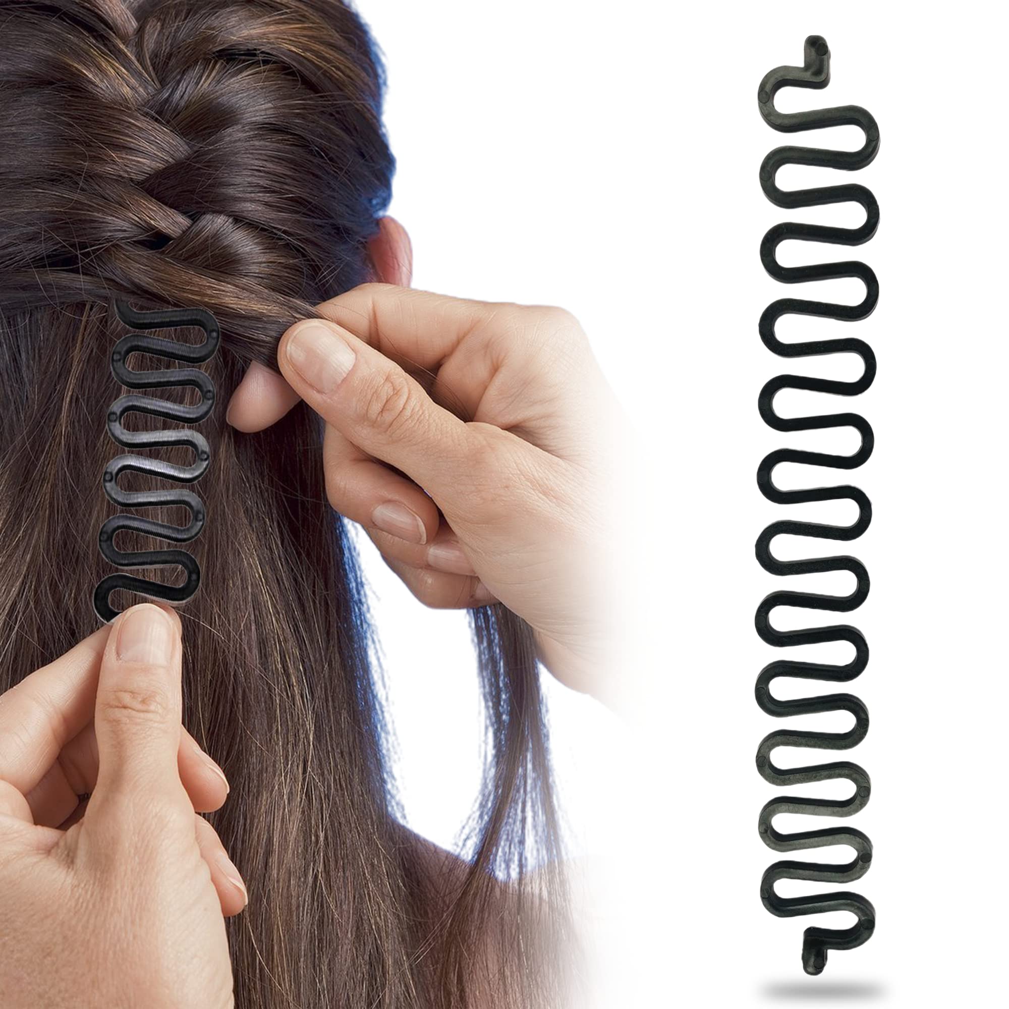 French Hair Styling Clip Stick - Magic Twist Bun Maker & Fishtail Braiding Tool for Women (2 Pack) | Perfect for Updos, Ponytails & Everyday Hairstyles