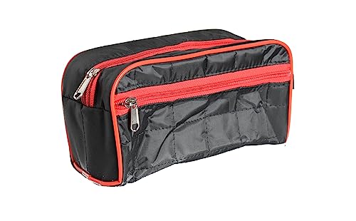 iShine Travel Morning Kit - Multipurpose Clear & Black Zipper Pouch for Men & Women | Waterproof Toiletry Bag for Travel, Gym & Daily Essentials Organization (Clear + Parachute)