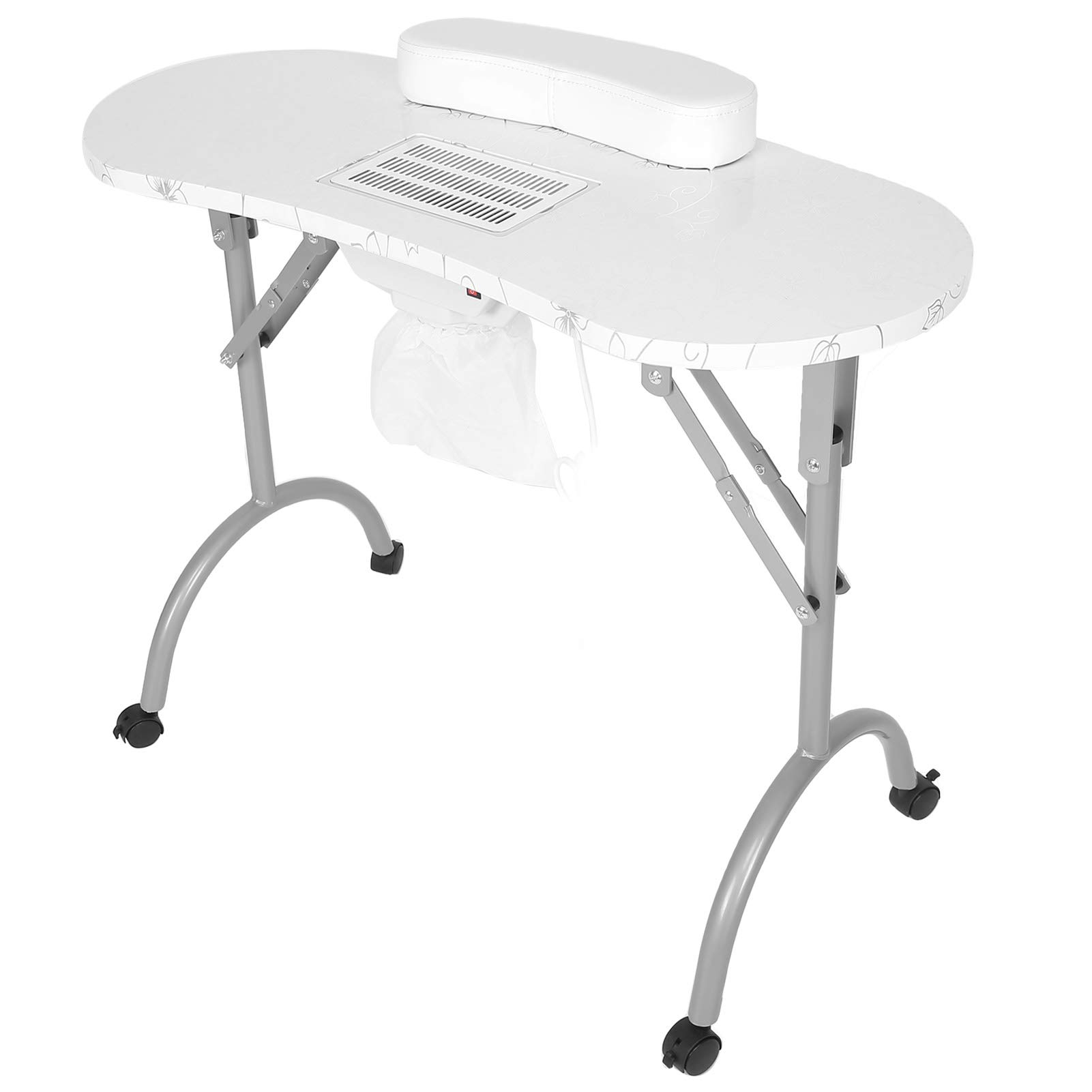 Professional White Manicure Table for Nail Art - Portable Hand Nail Station for Home & Salon Use - Perfect for Nail Technicians, DIY Manicures & Spa Treatments