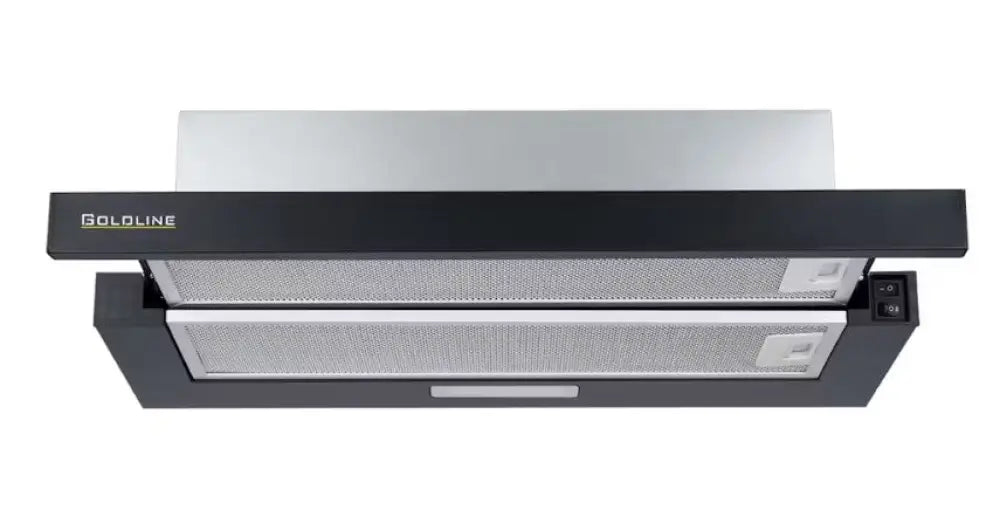 Goldline BTEL06 BL 60cm Telescopic Rangehood in Black - Modern Kitchen Ventilation for Smoke & Odor Removal - Perfect for Home Cooking & Small Restaurants