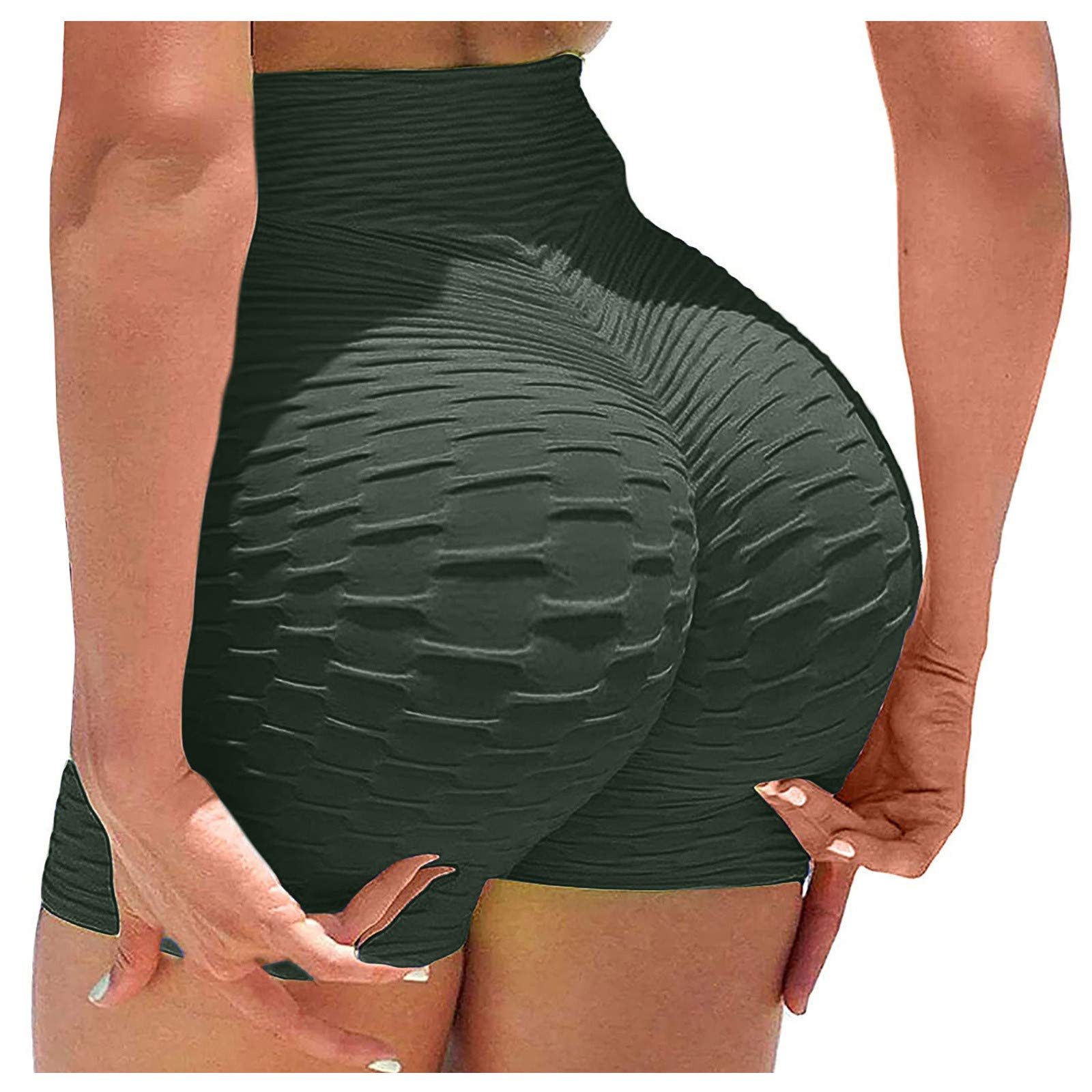 Handyulong Women's High Waisted Workout Shorts - Butt Lifting Scrunch Booty Shorts for Running, Gym & Summer | Breathable Ruched Yoga Shorts for Women | Perfect for Training, Jogging & Lounge Wear