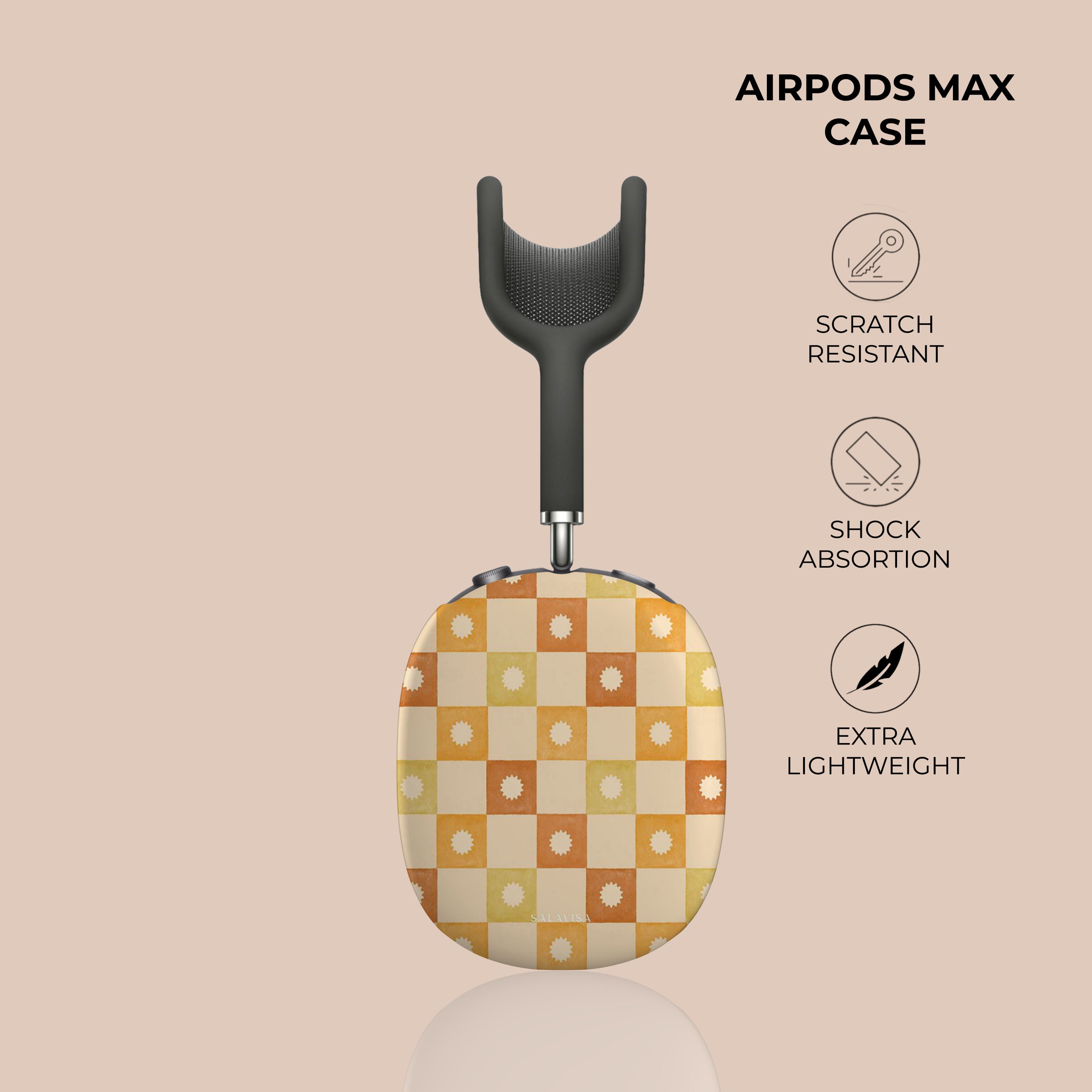 Checkered Elegance AirPods Max Protective Case - Stylish Cover for Apple AirPods Max Headphones | Perfect for Travel, Gym & Everyday Use