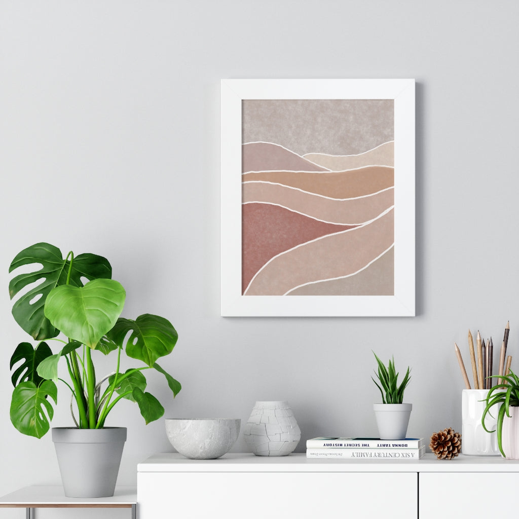 Modern Bohemian Landscape Vertical Framed Wall Art Poster - Perfect for Living Room, Bedroom & Office Decor