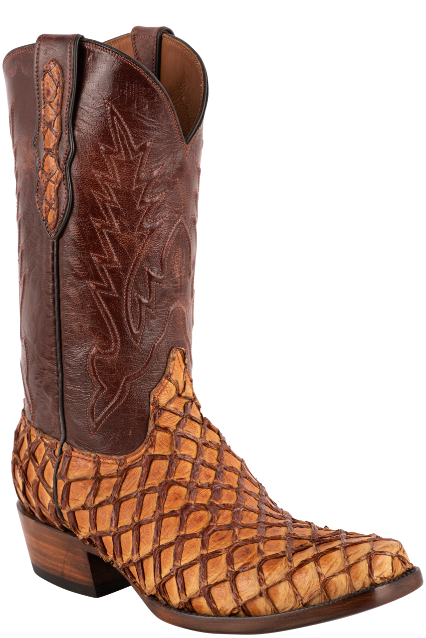 Exclusive Black Jack Pirarucu Cowboy Boots in Ginger Chestnut - Perfect for Western Rodeo, Country Dancing & Outdoor Adventures