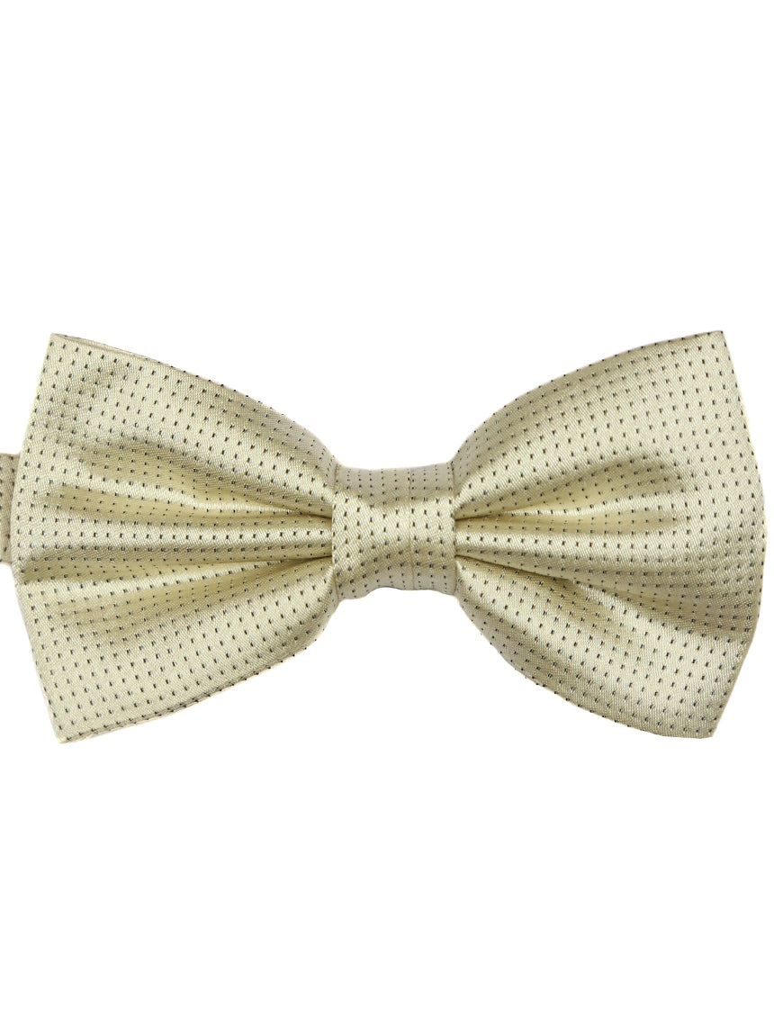 DÉCLIC Classic Microdot Bow Tie in Champagne - Elegant & Stylish Accessory for Weddings, Parties & Formal Events
