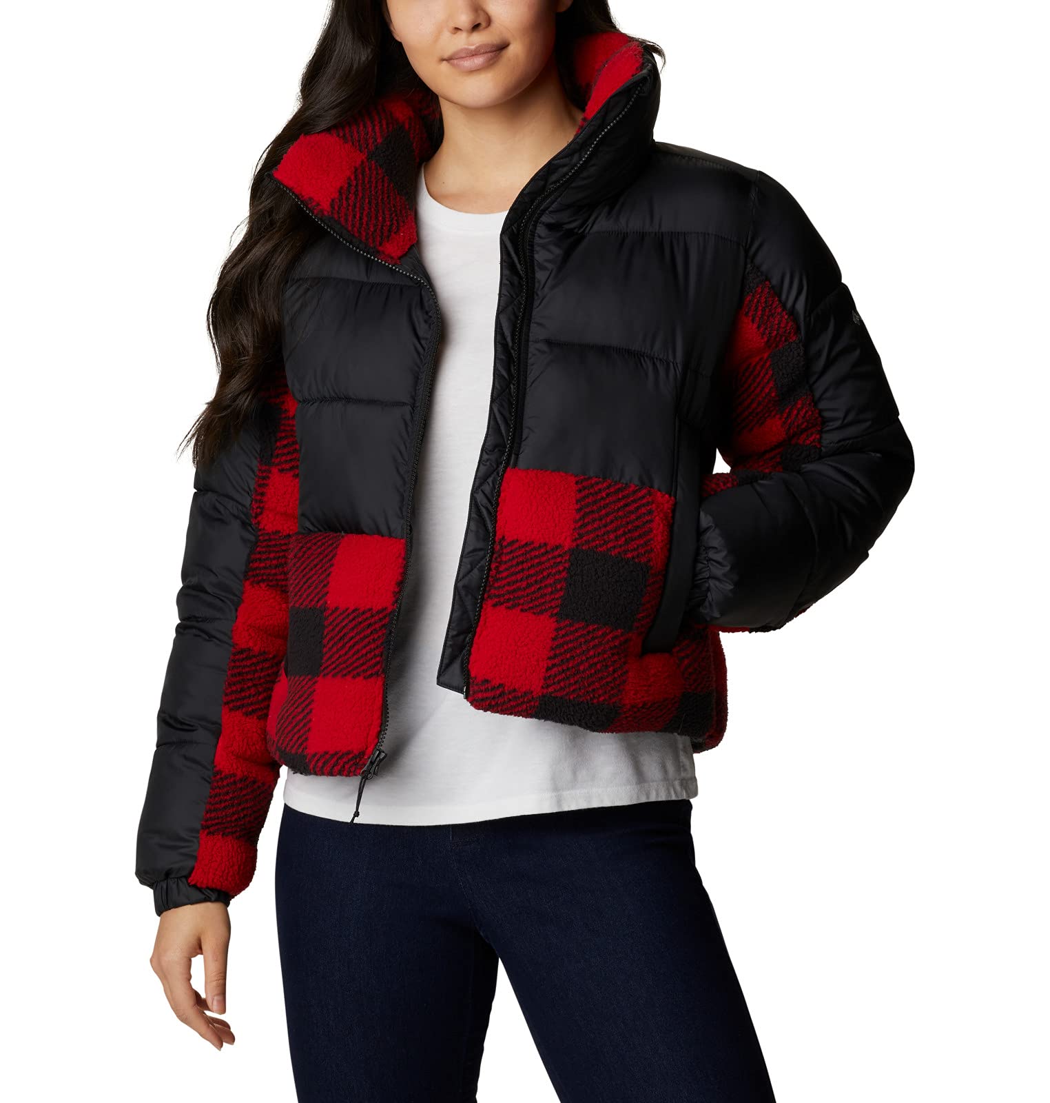 Columbia Women's Leadbetter Point Sherpa Hybrid Jacket - Warm Fleece-Lined Winter Coat for Outdoor Activities, Hiking & Casual Wear